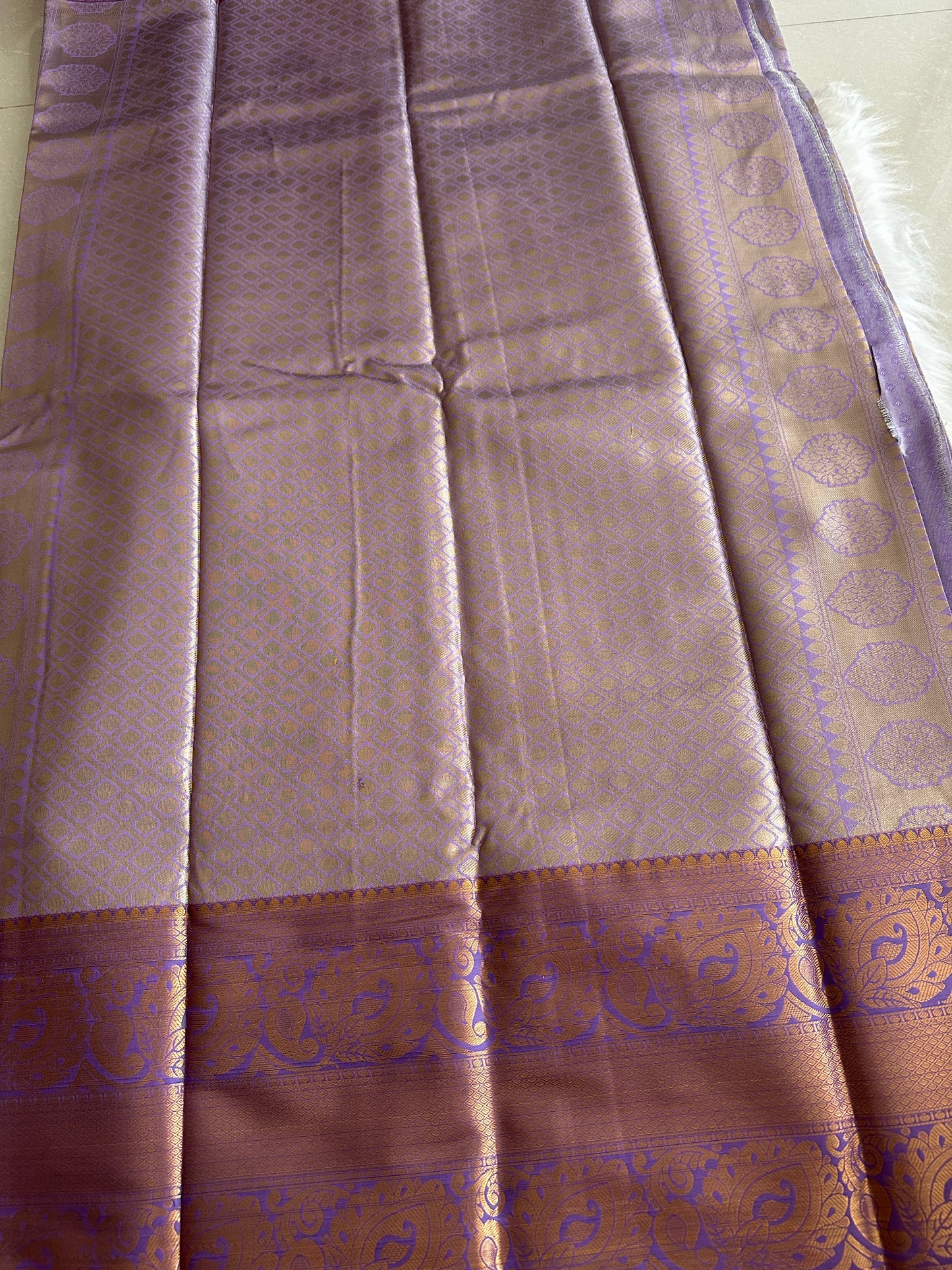 Soft Lavender Tissue Kanchi Pattu