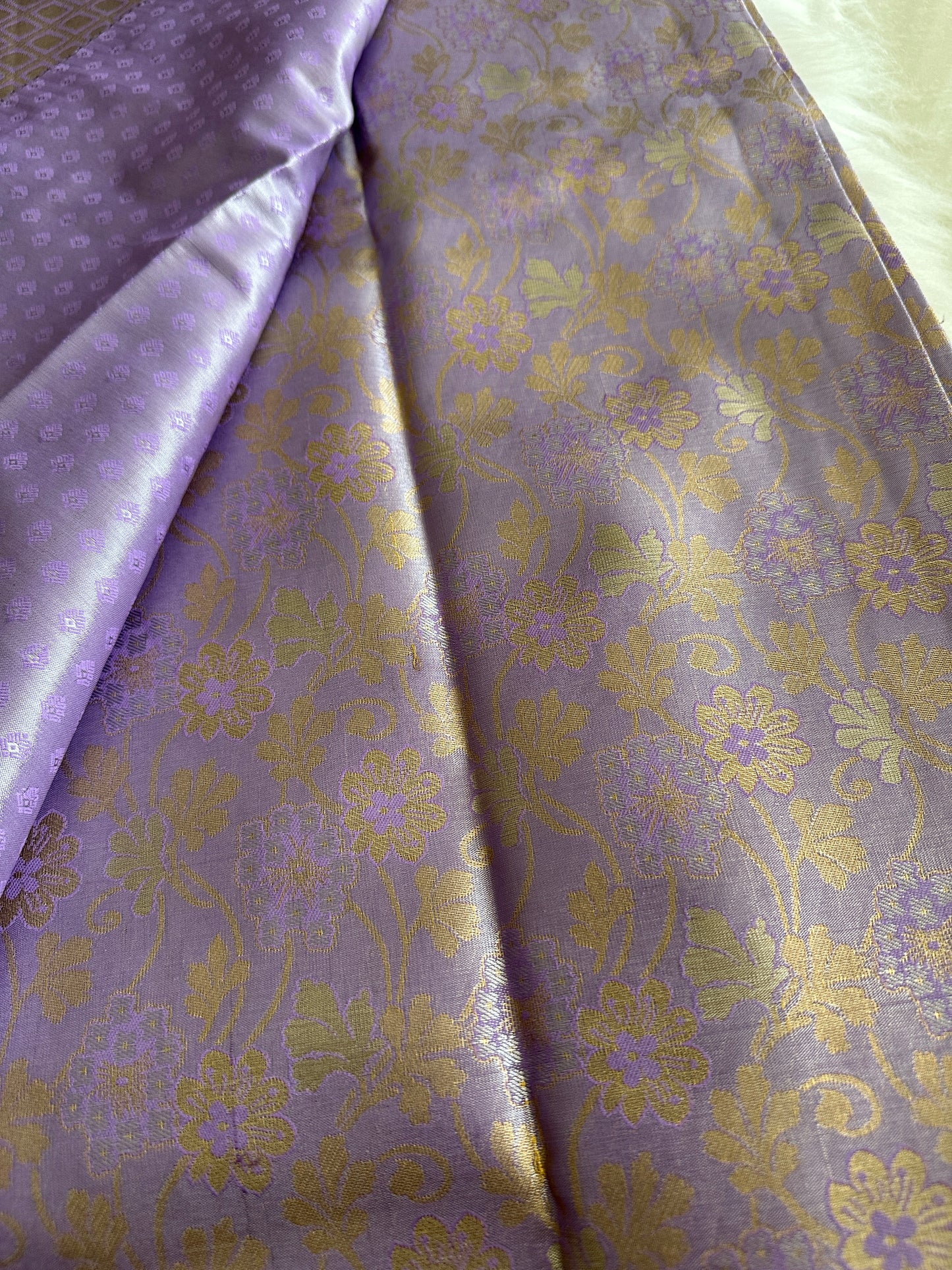 Soft Lavender Tissue Kanchi Pattu