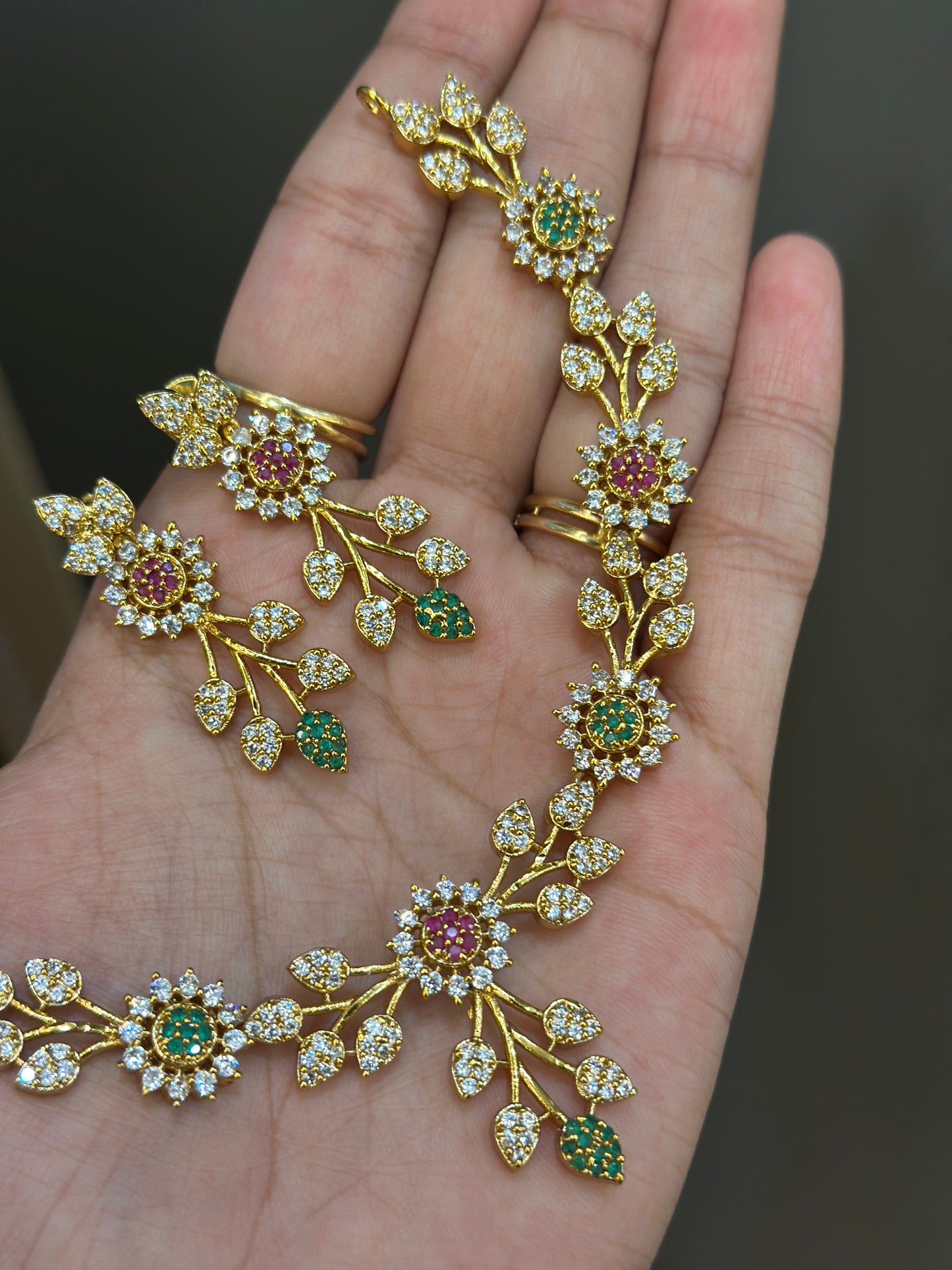 Mathya AD Flower Necklace