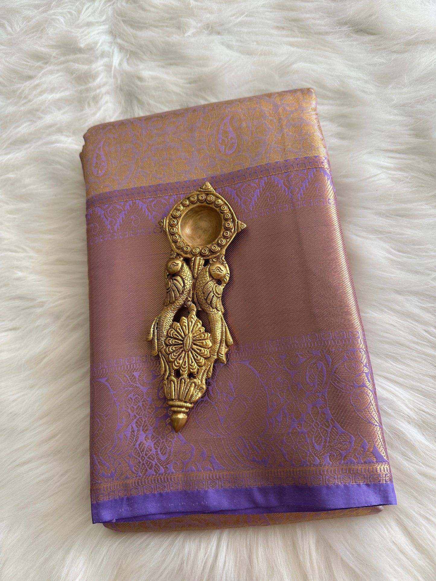 Carnation Lavender Tissue Kanchi Pattu