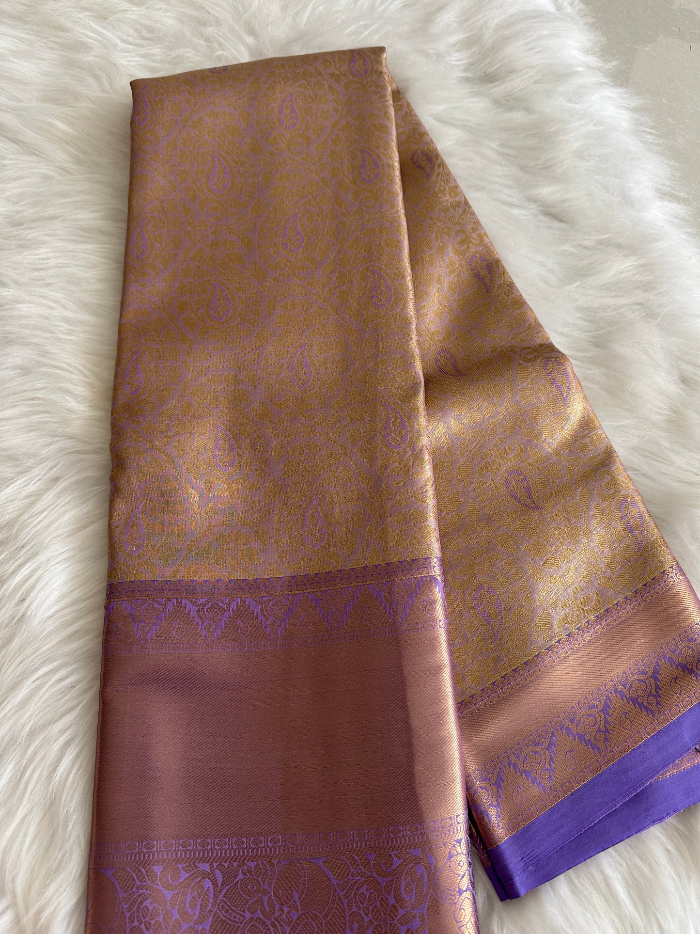 Carnation Lavender Tissue Kanchi Pattu