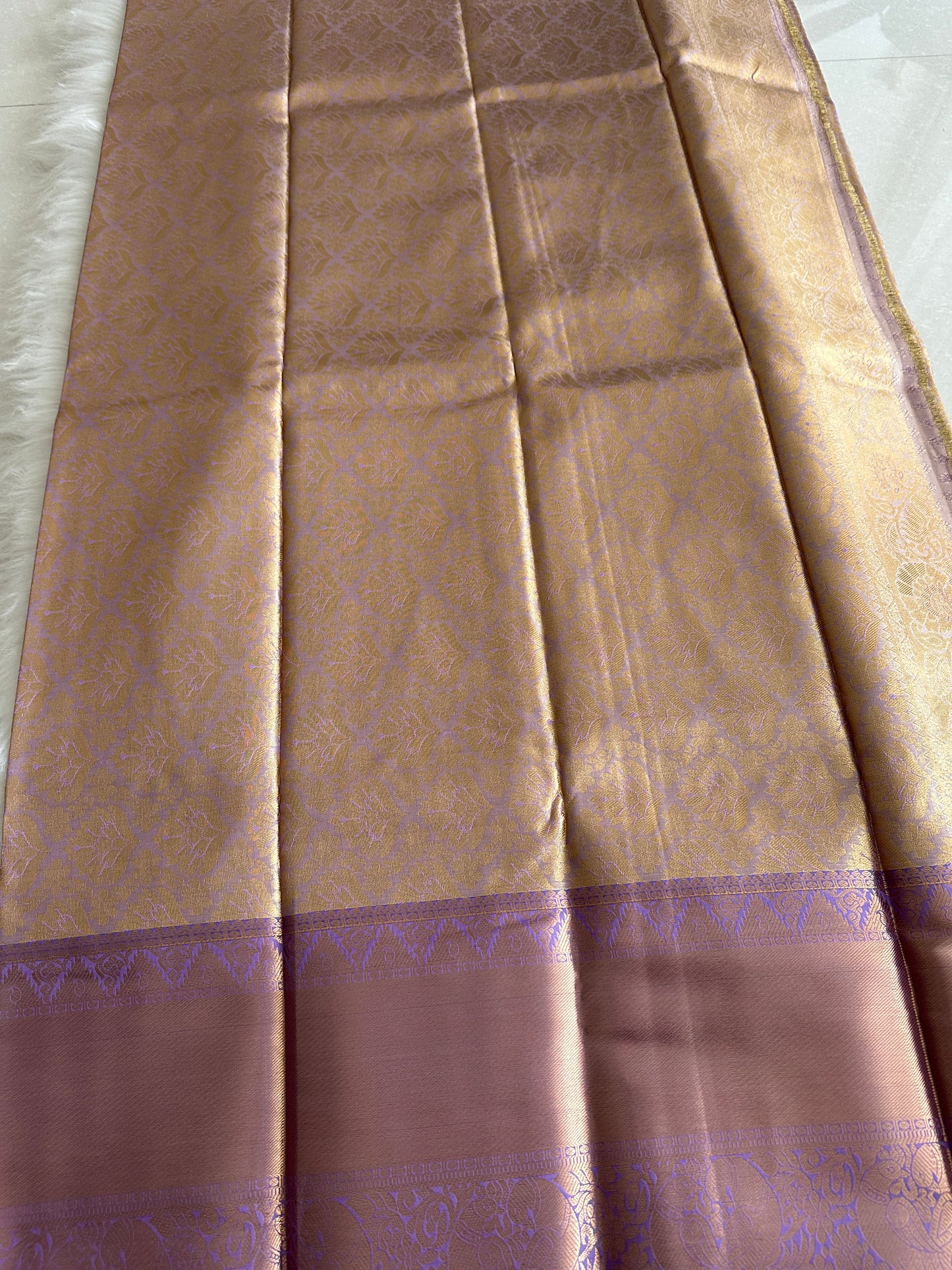 Carnation Lavender Tissue Kanchi Pattu
