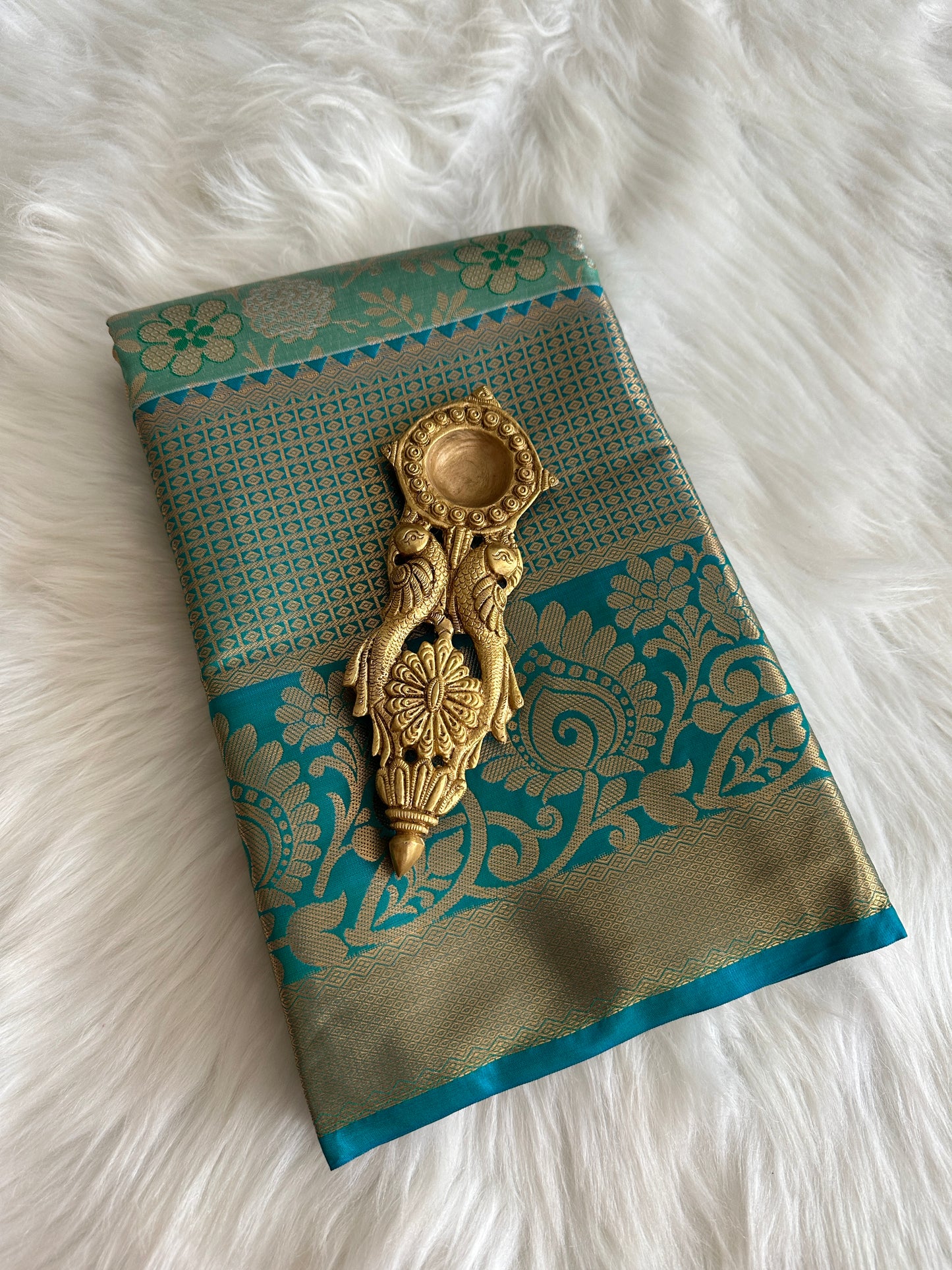 Sea Green Kanchi Tissue Pattu