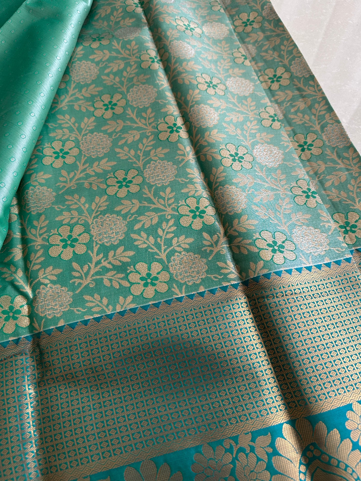 Sea Green Kanchi Tissue Pattu