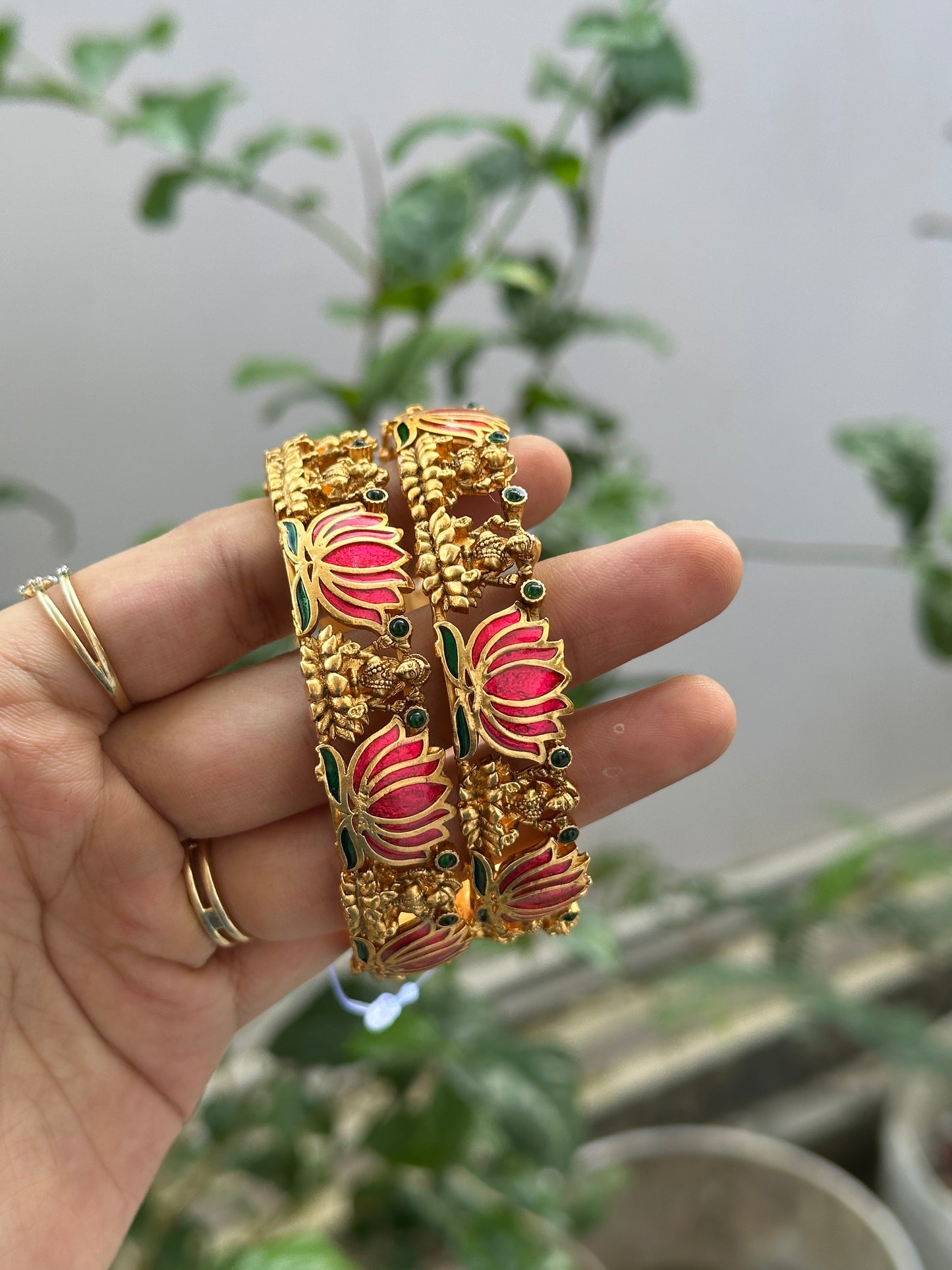 Manju Inspired Lotus Bangles (with Idol)