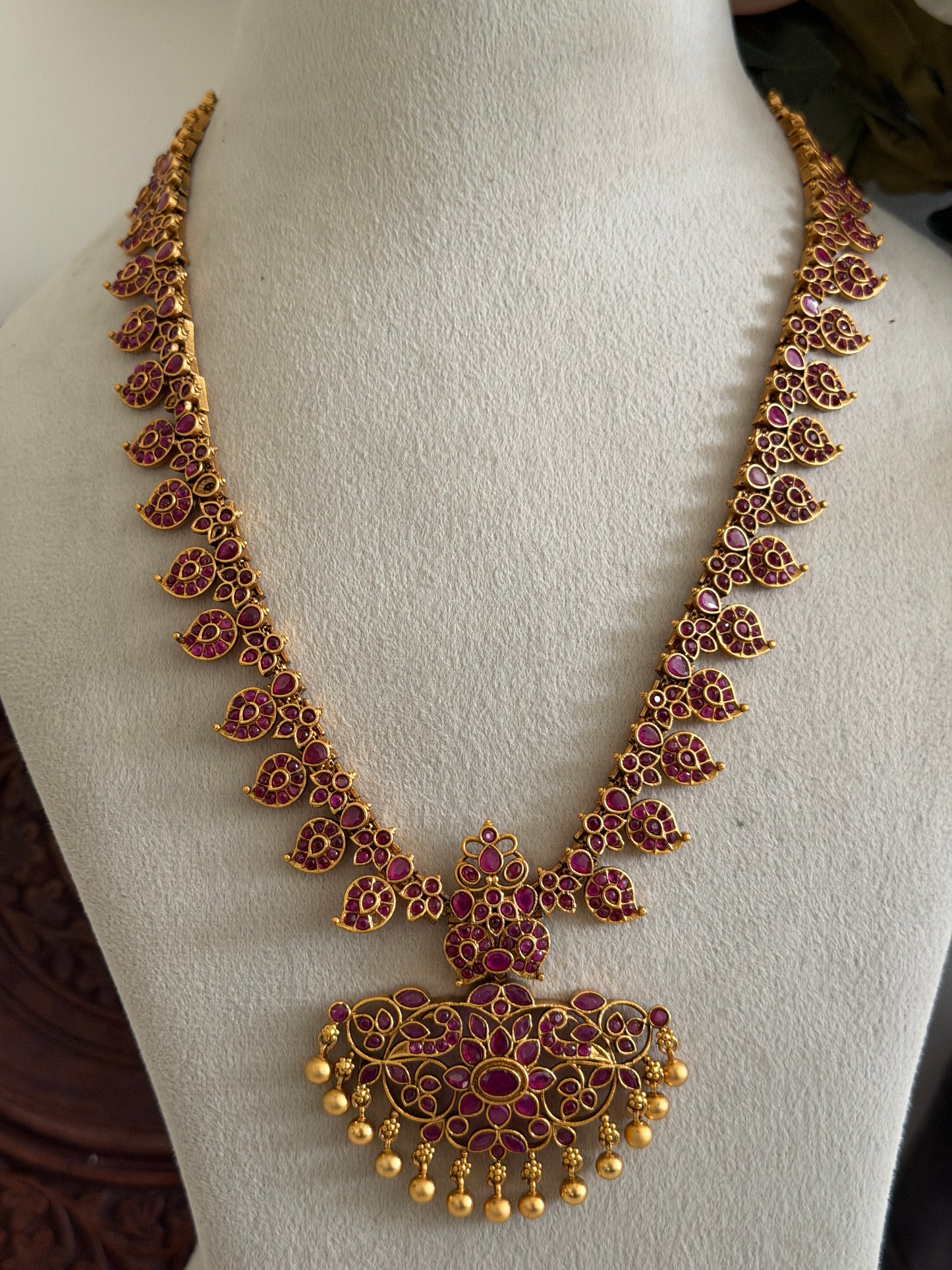 Premium Ruby Kempu Haaram