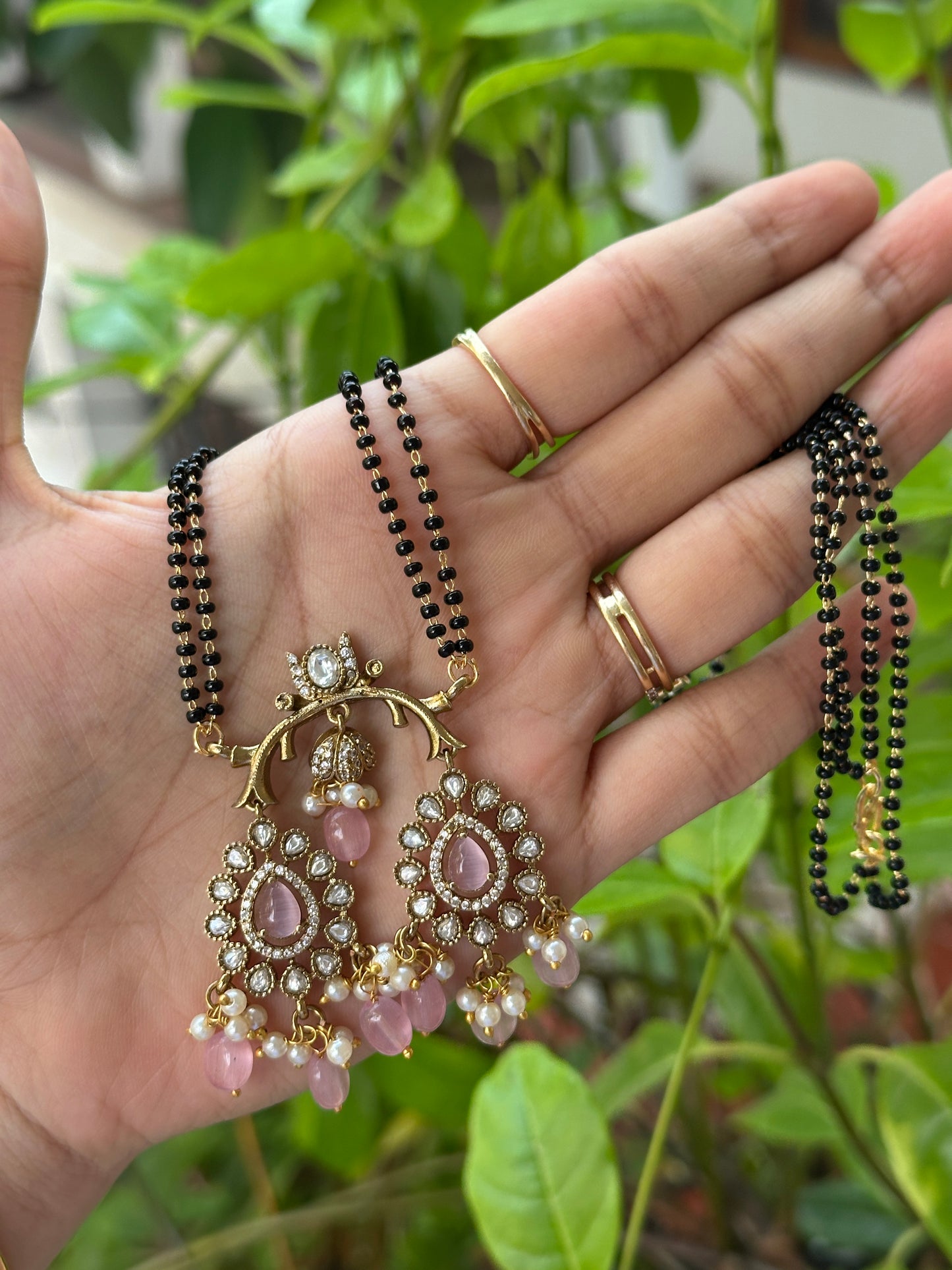 Dual Pendant Mozonite Mangalsutra
