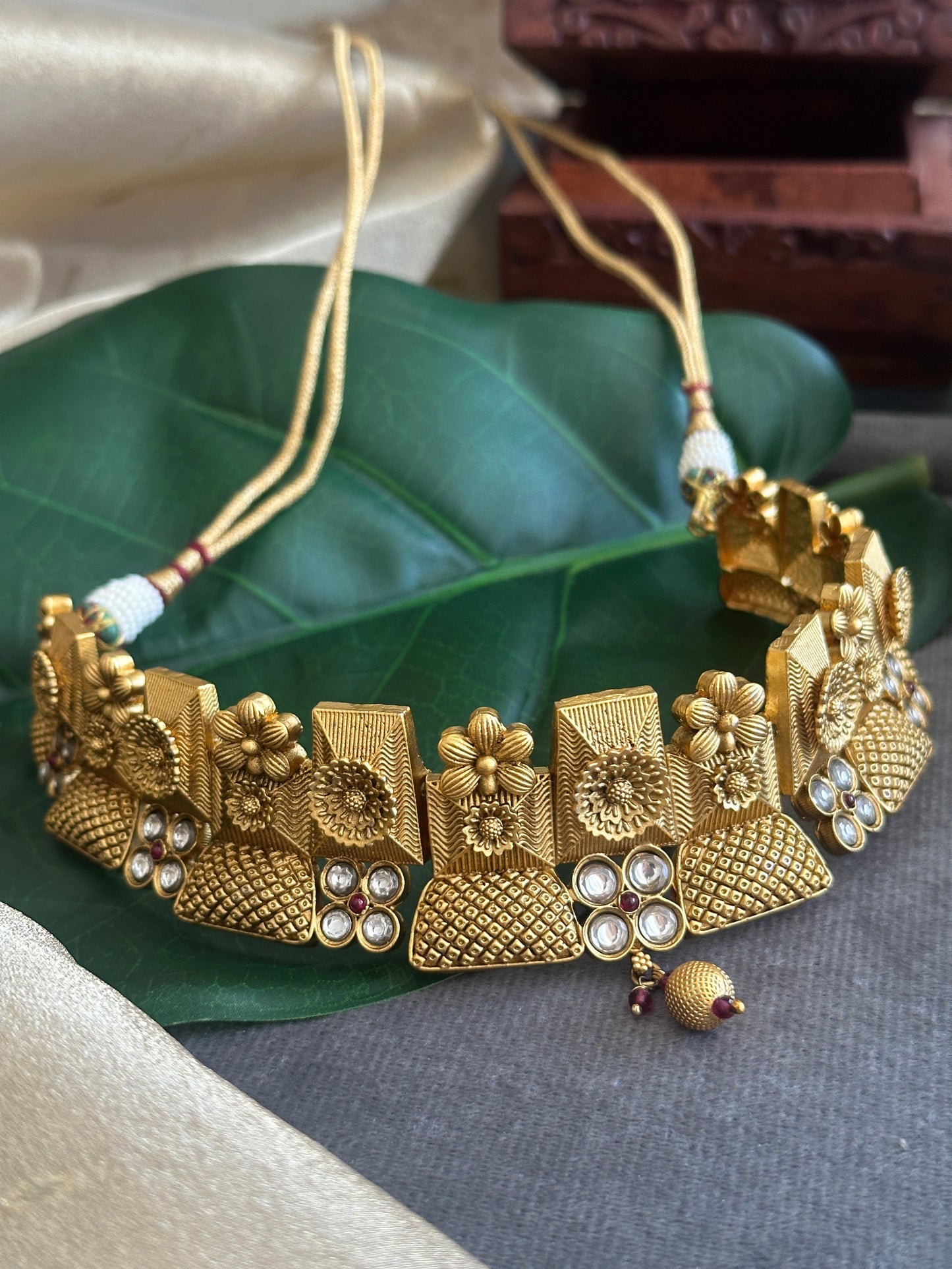Farah Antique Necklace with Jhumkas