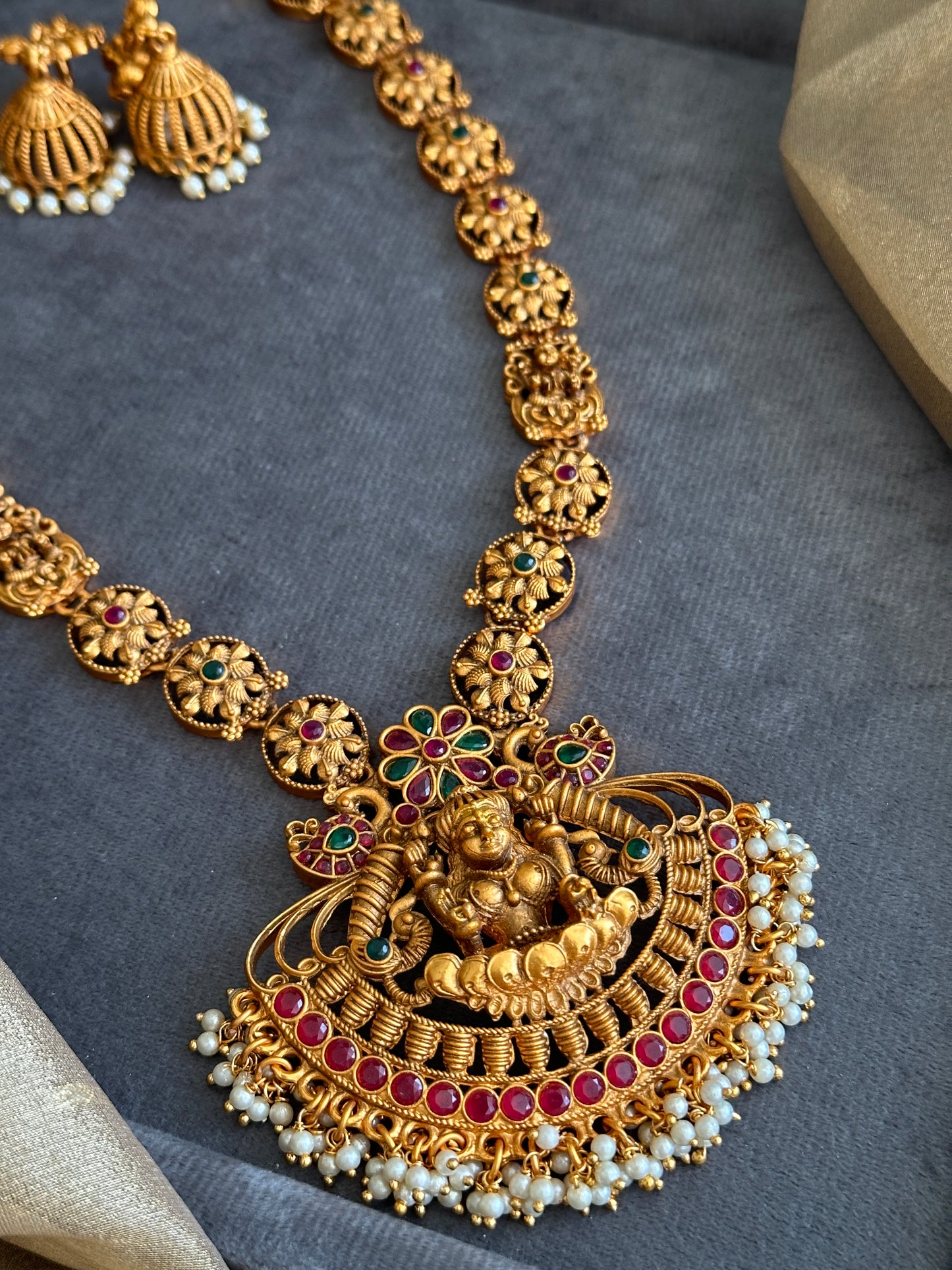 Devi Copper Gold Haaram Set