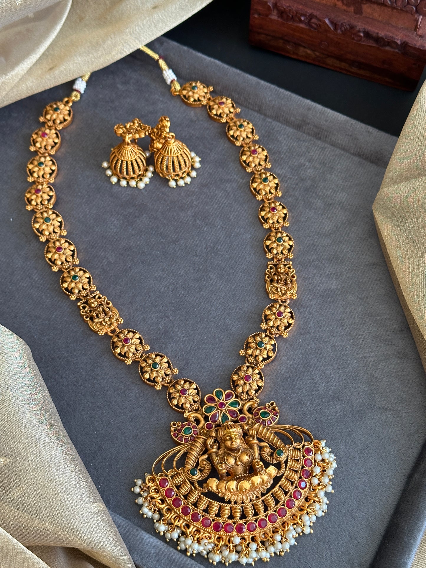 Devi Copper Gold Haaram Set