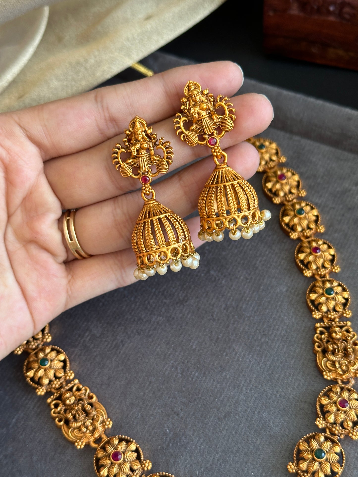 Devi Copper Gold Haaram Set