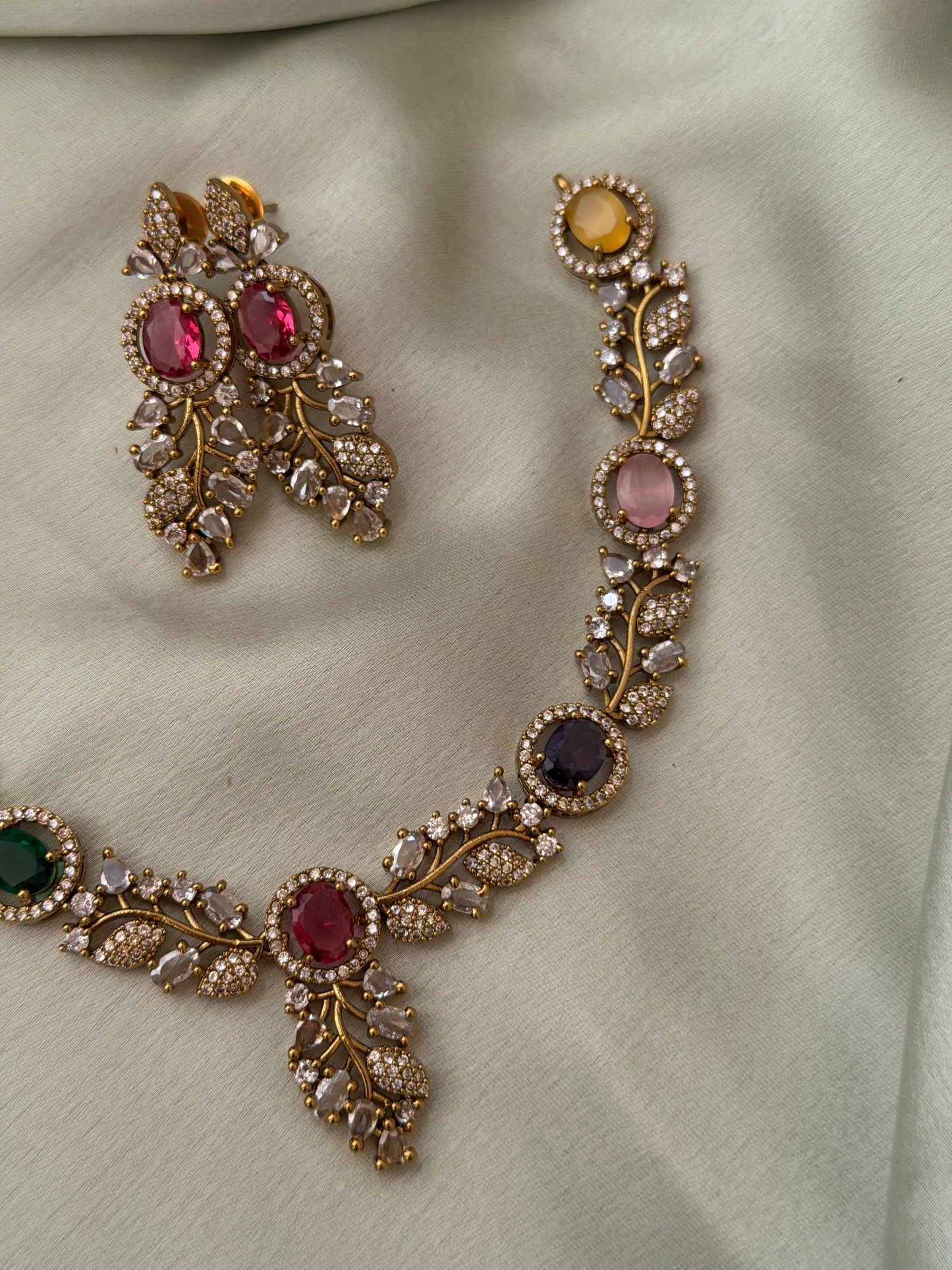 Aarohi Navaratna Necklace