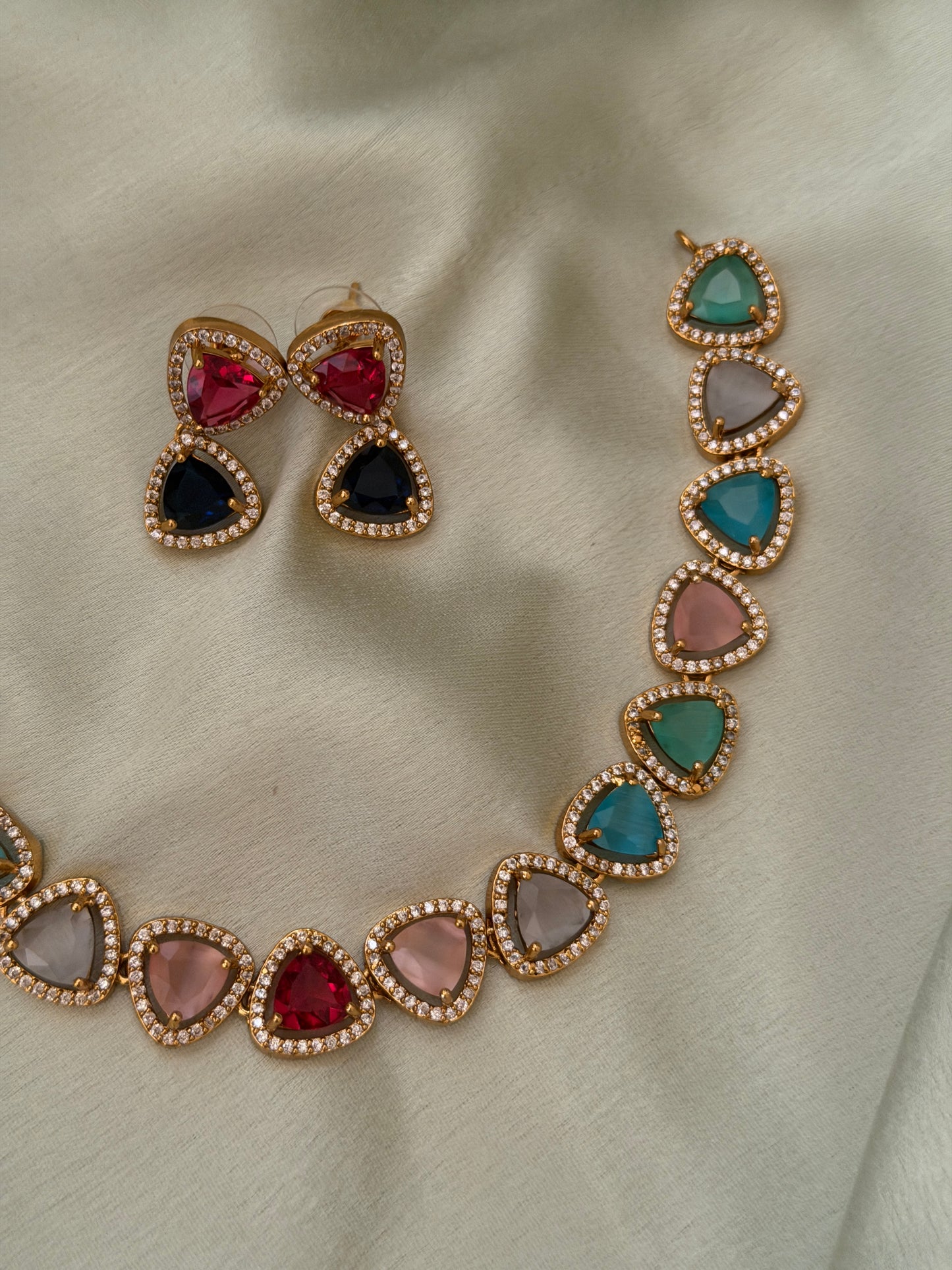 Aikya Triangle Stone Necklace