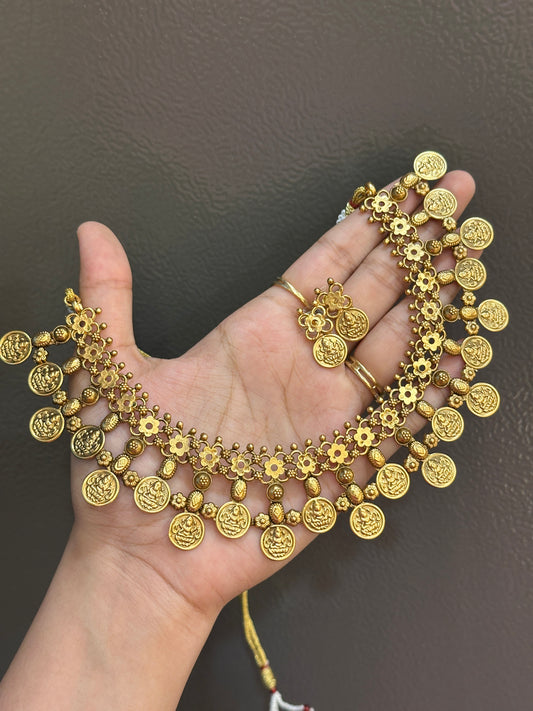 Deepavali coin necklace