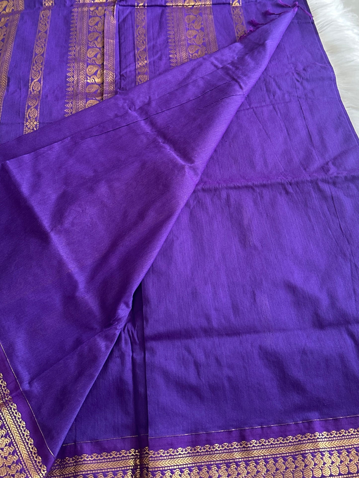 Cadbury purple Kalyani Cotton Saree