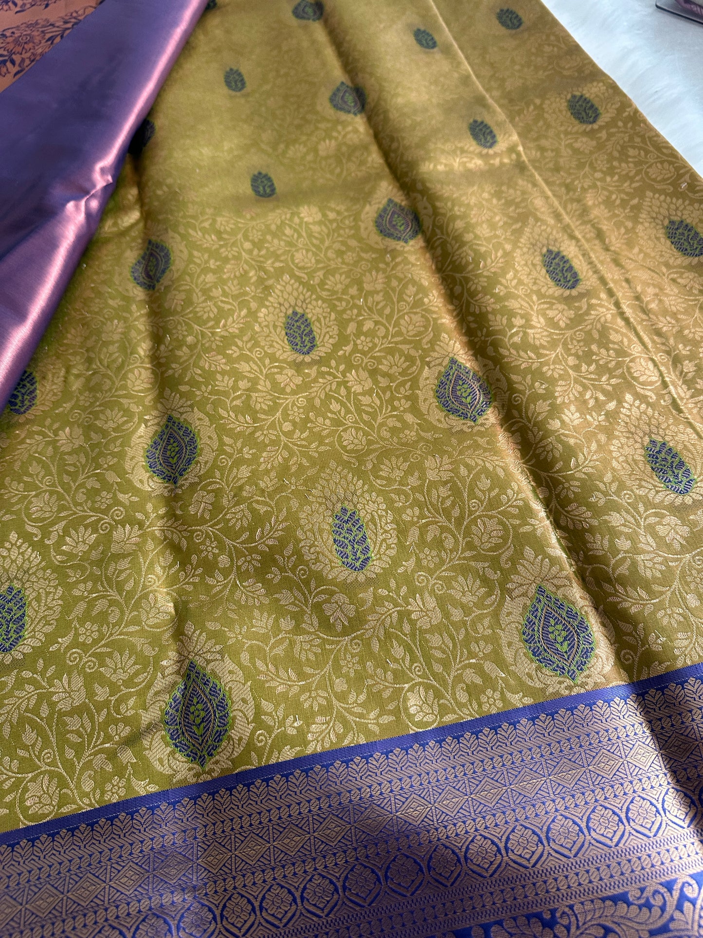 Henna Semi Kanchivaram Tissue Pattu