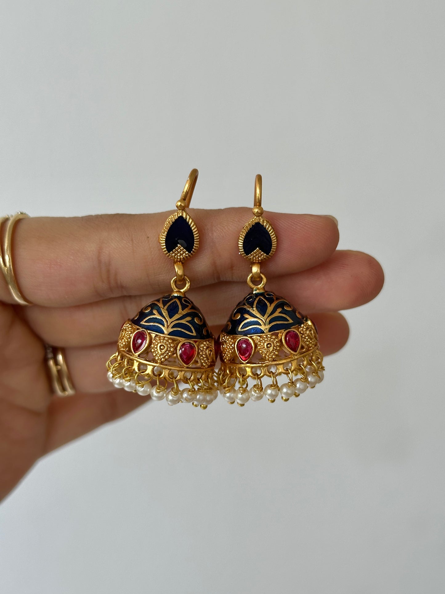 Meenakari Hook Jhumkas