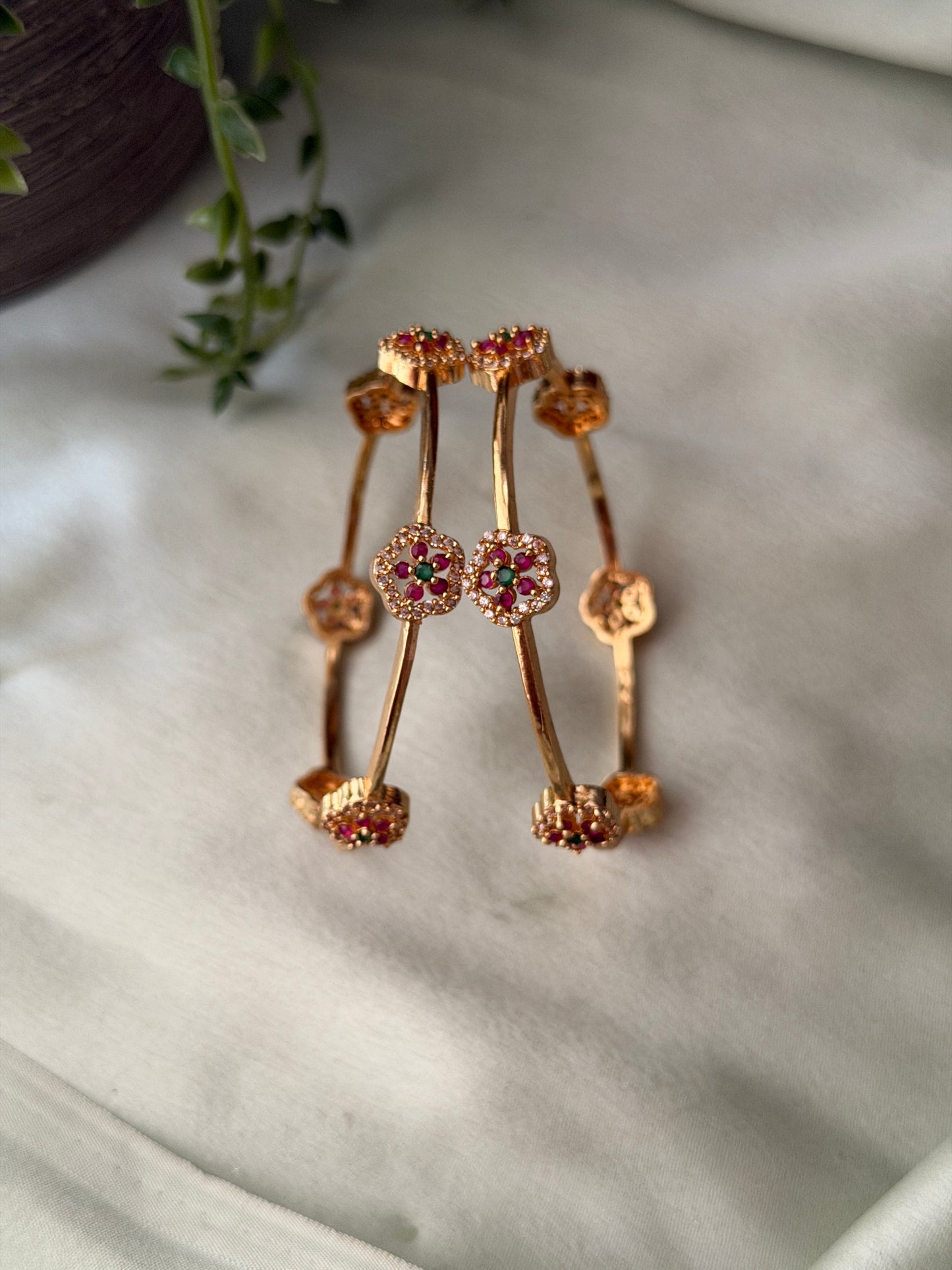 Ashya Floral Bangles(Set of 2)