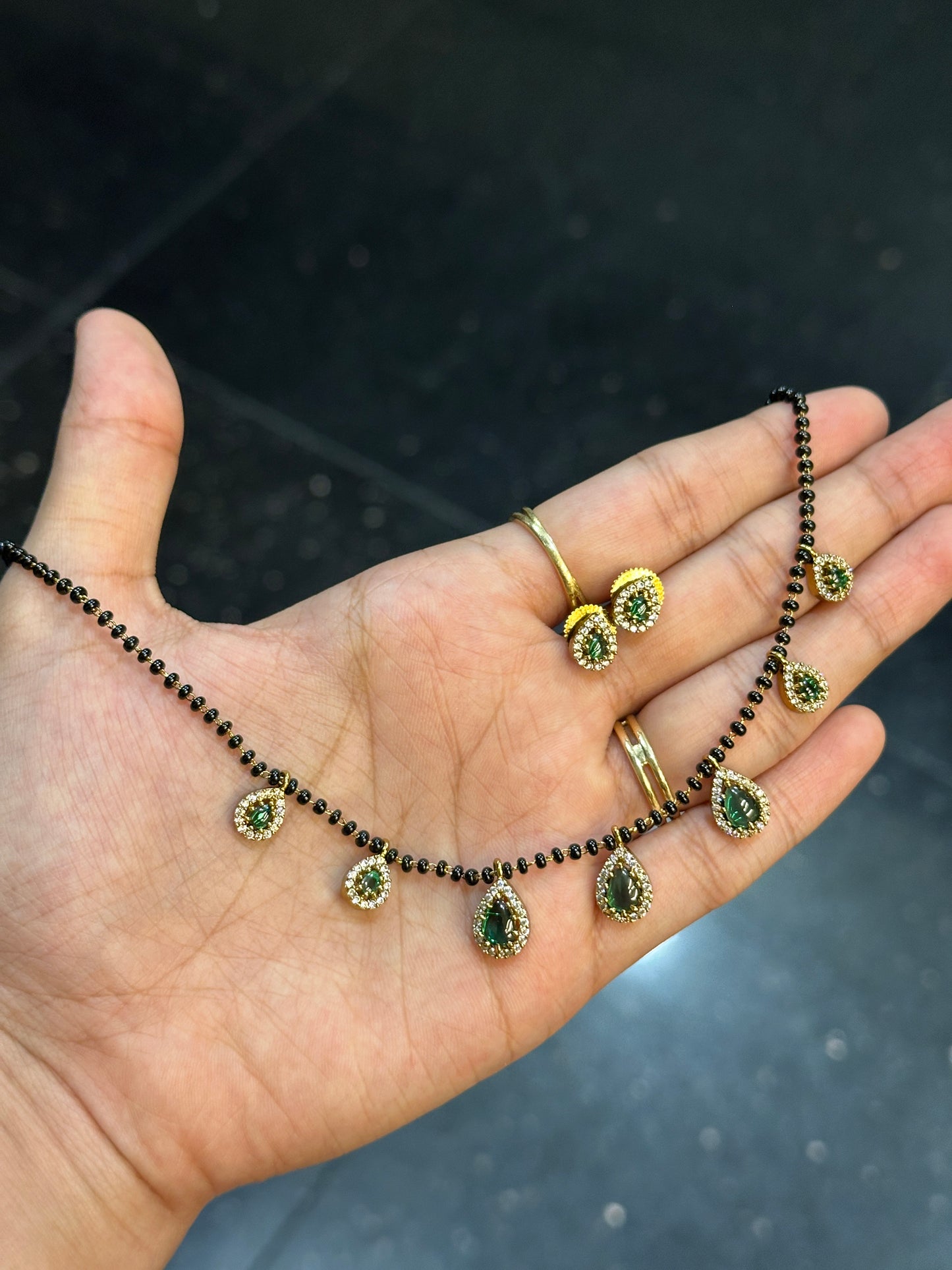 Diamond tear drop mangalsutra