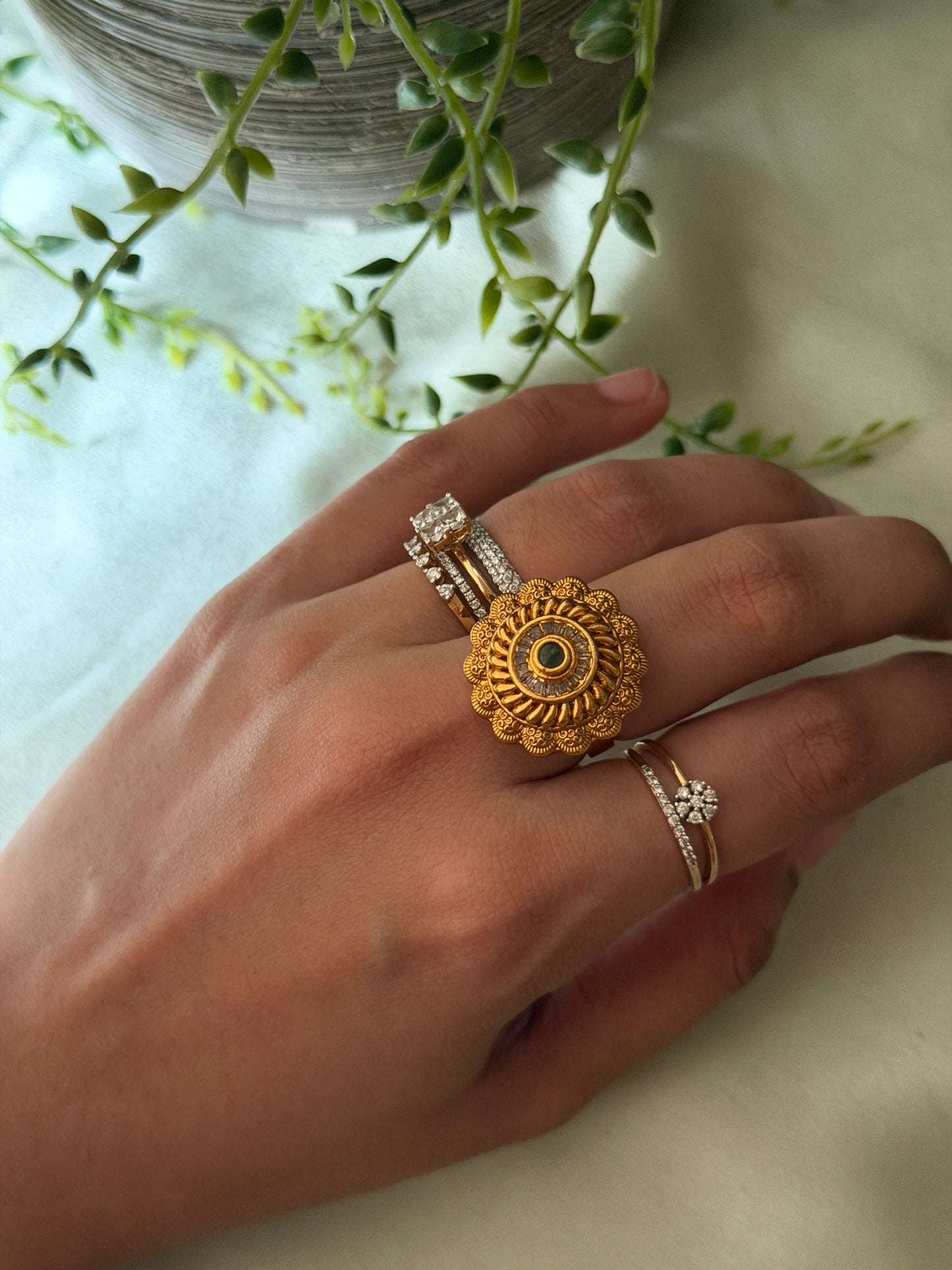 Copper Chakra Finger Ring