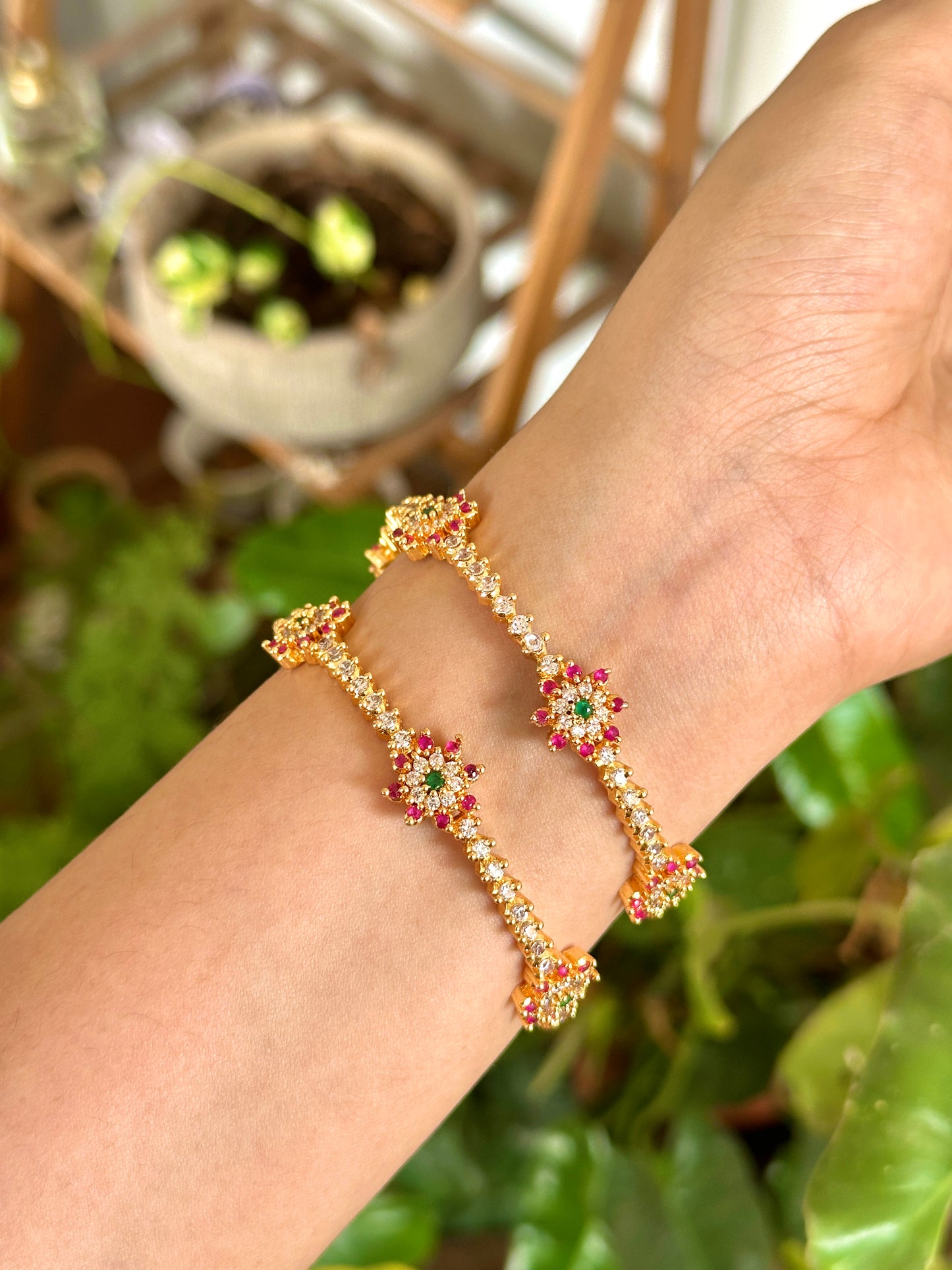 Diamond x Precious Stones Bangles (2.6)