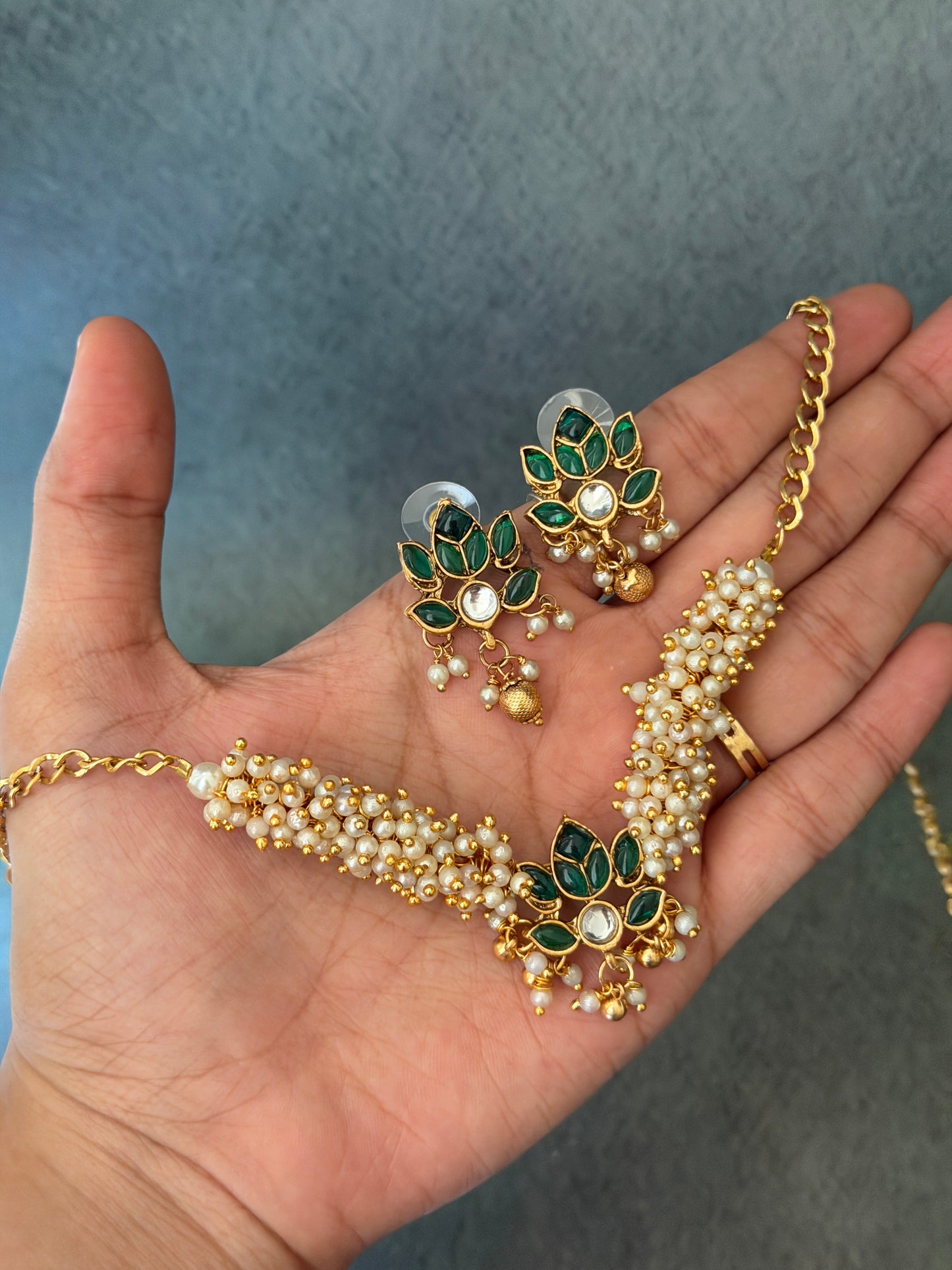 Lotus Cluster Pearl Choker