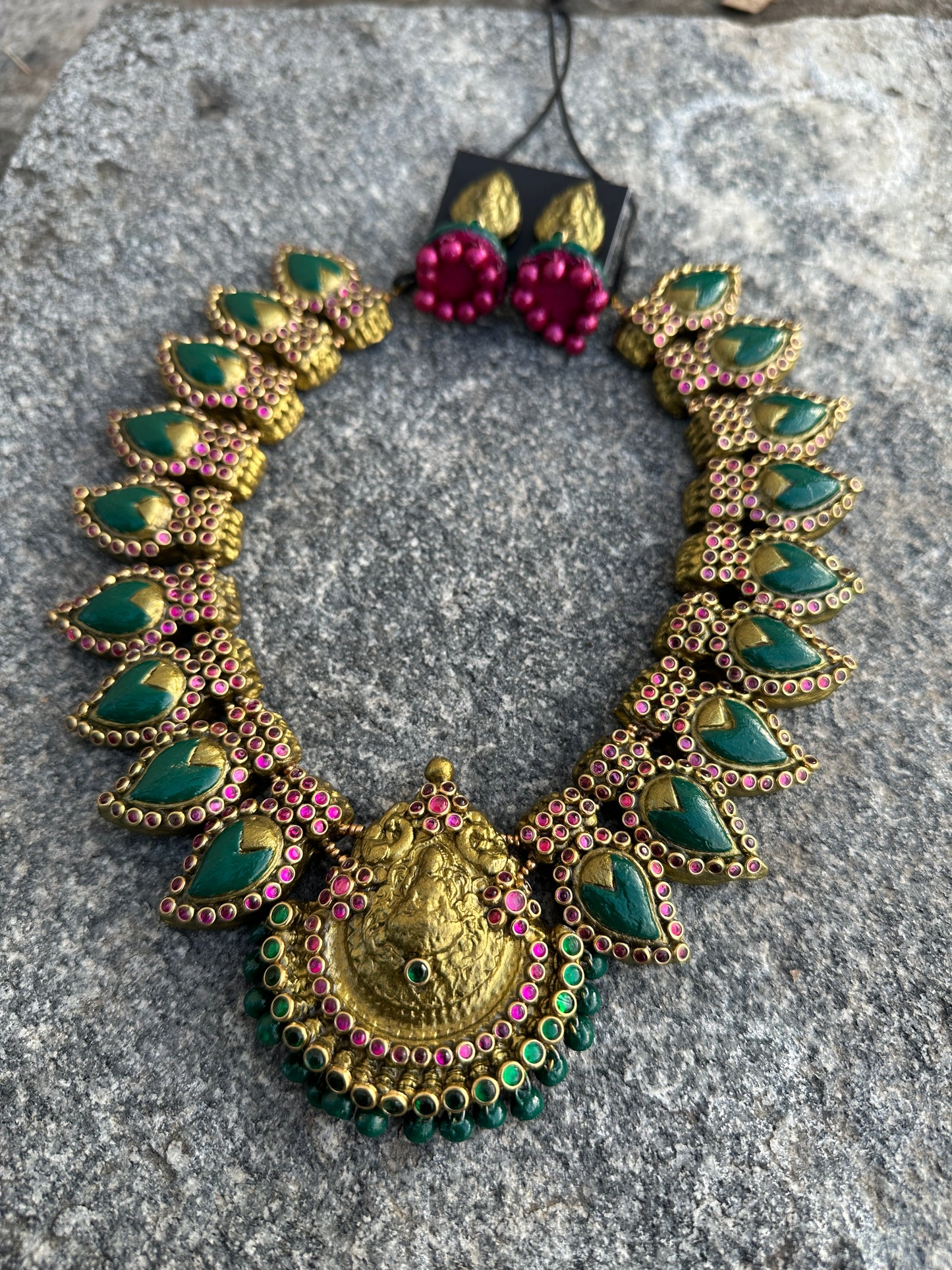 Nirtham Palakka Teracotta Long Necklace