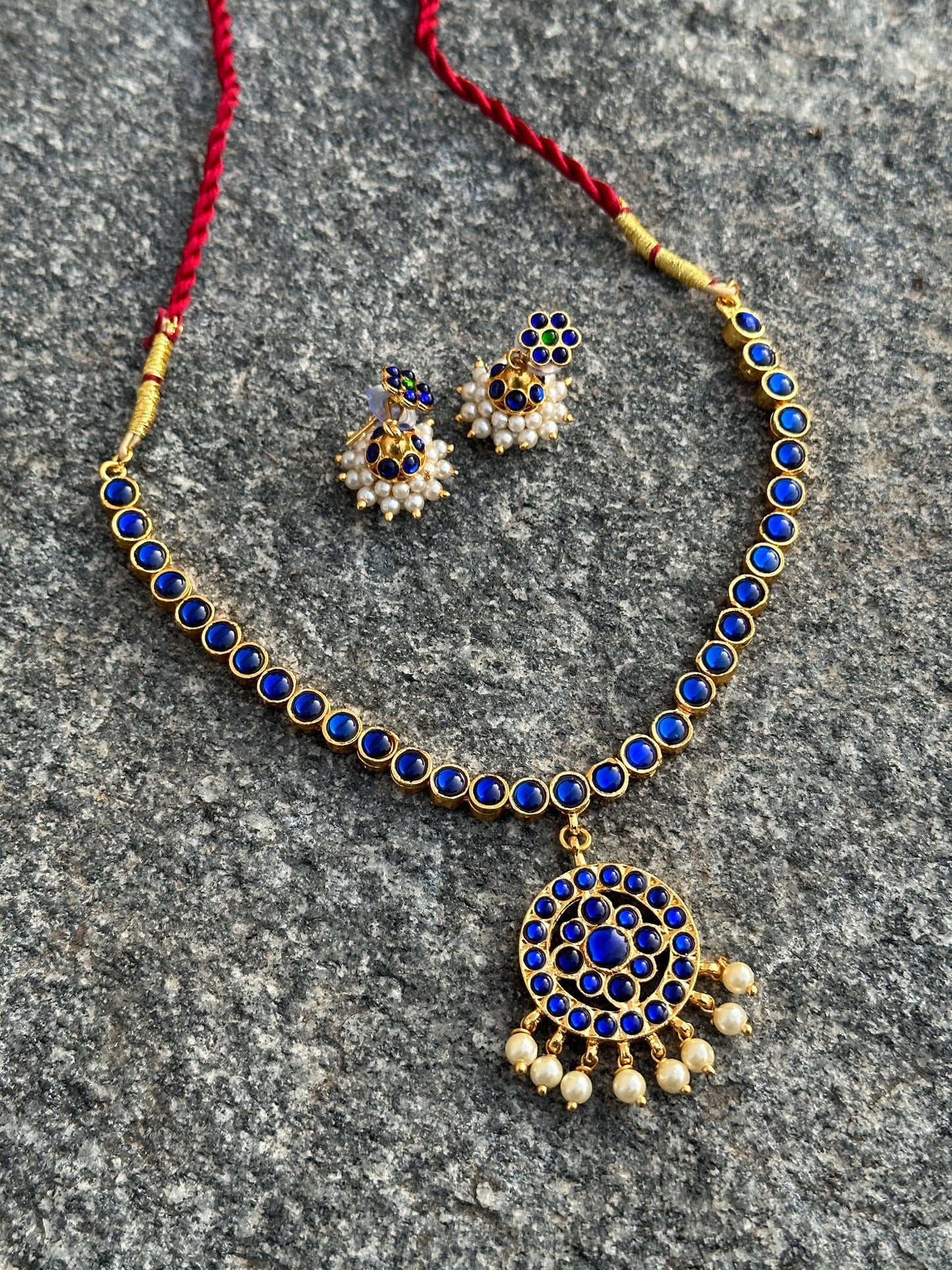 Sapphire Real Kemp Necklace Set