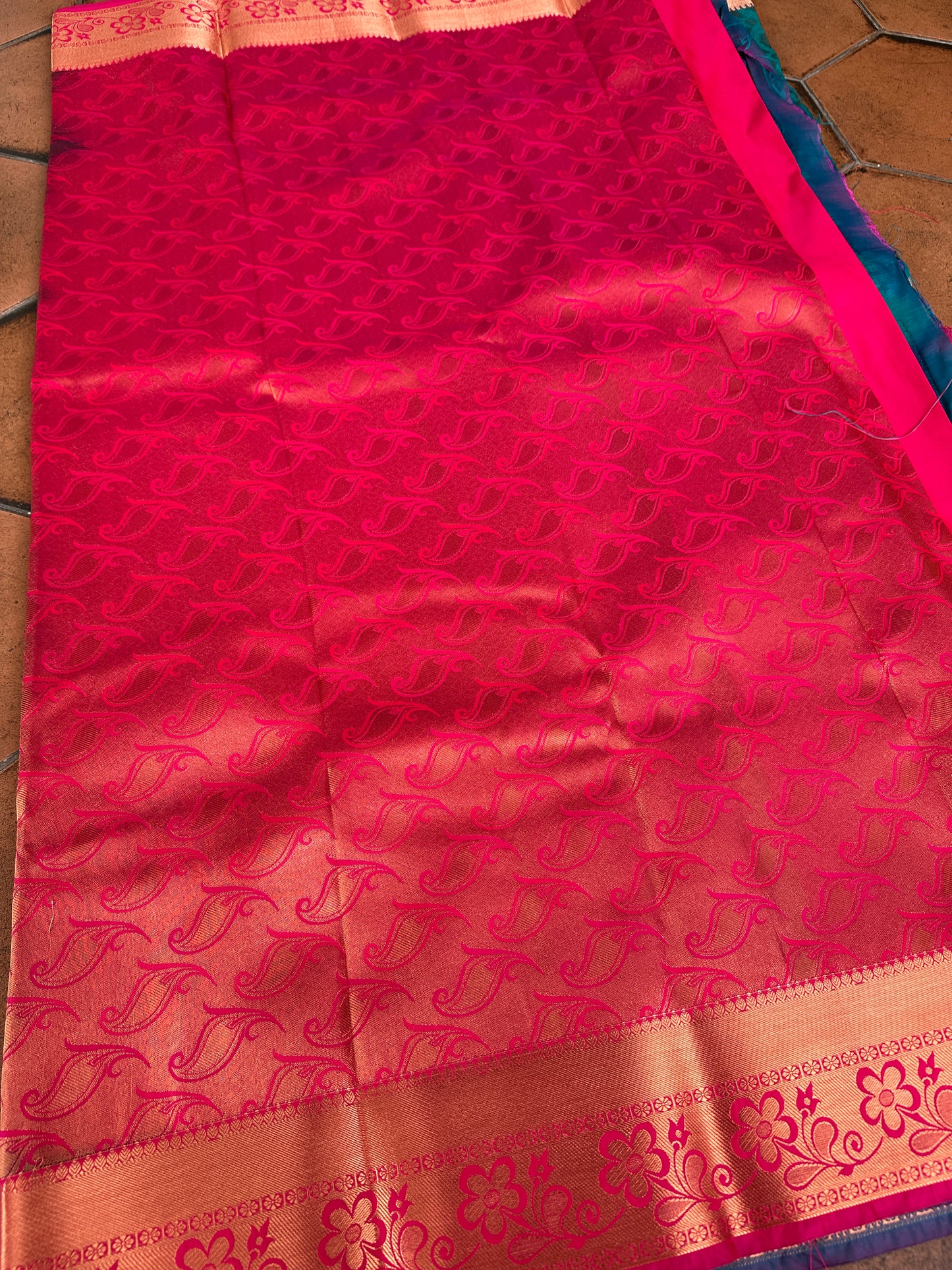 Deep Blue Semi silk saree