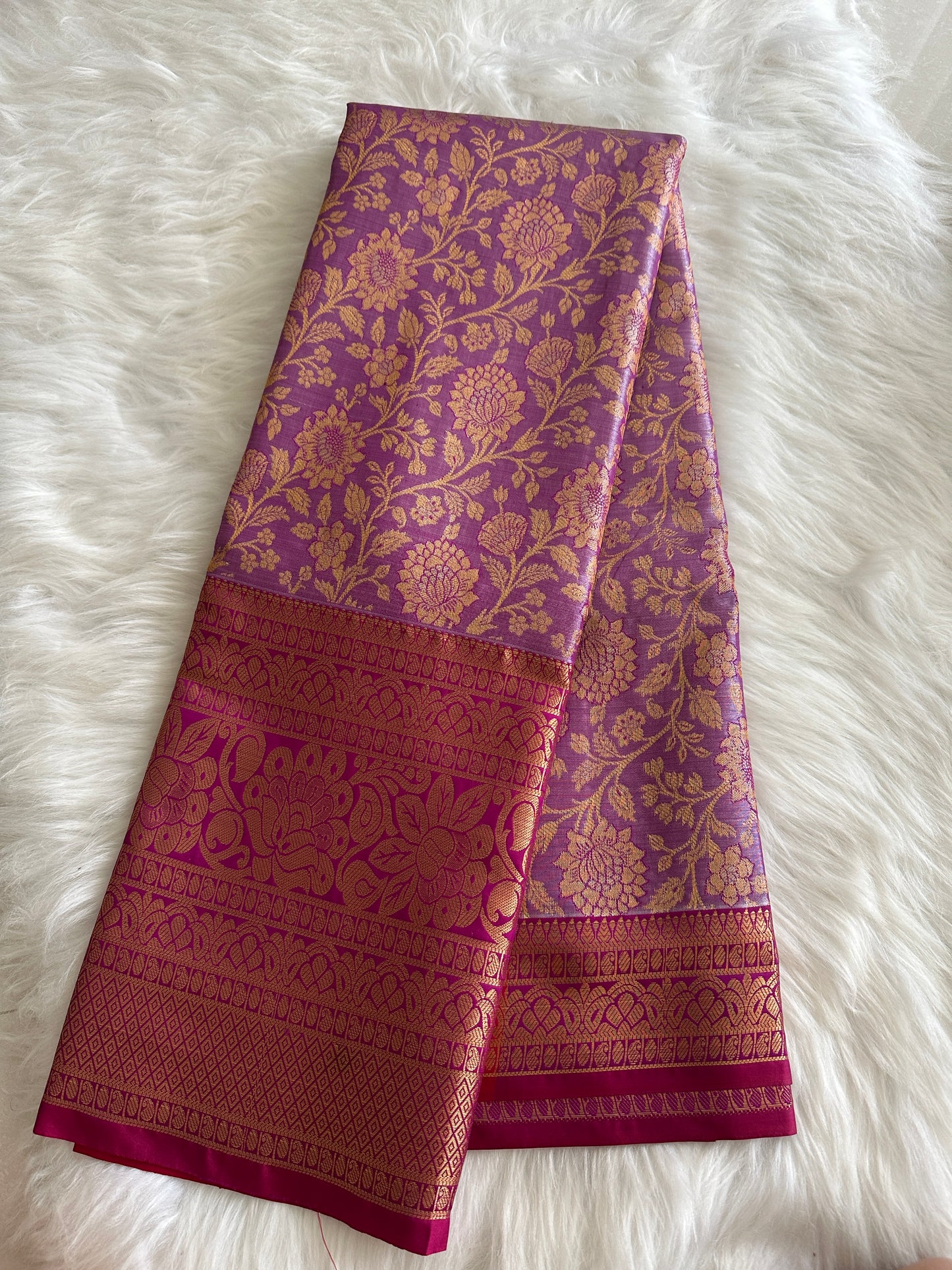 Mauve Purple Kanchi Tissue Pattu