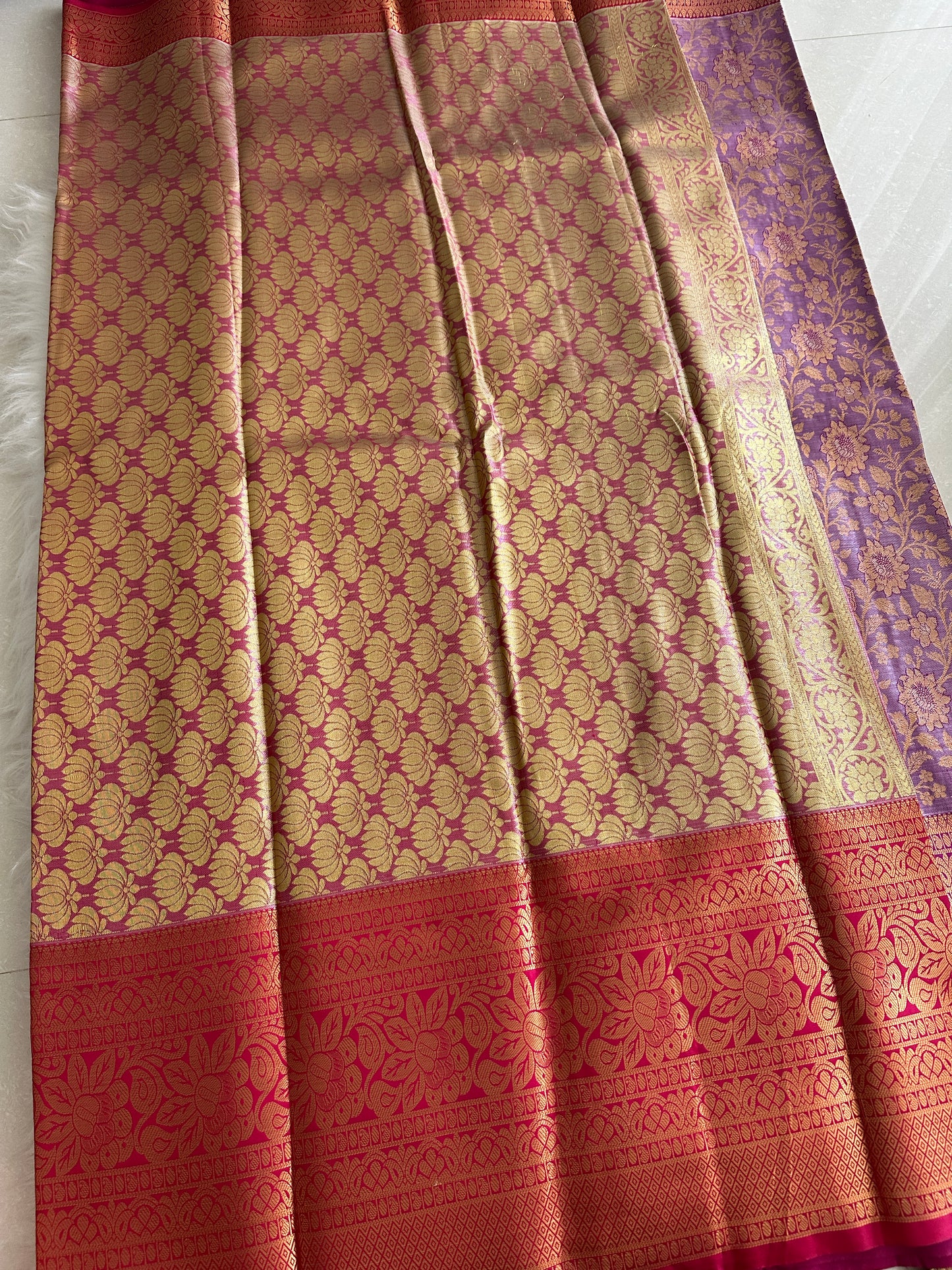 Mauve Purple Kanchi Tissue Pattu