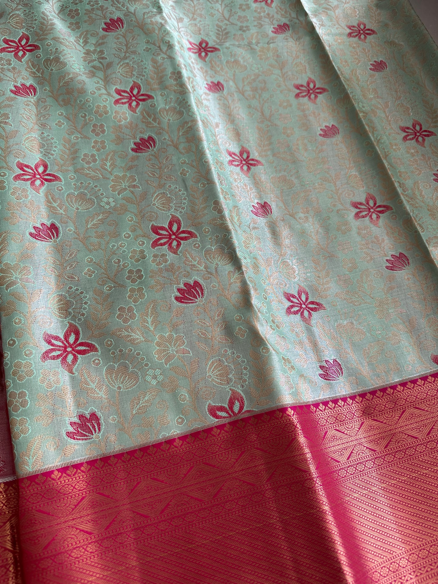 Pistachio Blue Kanchi Tissue Pattu