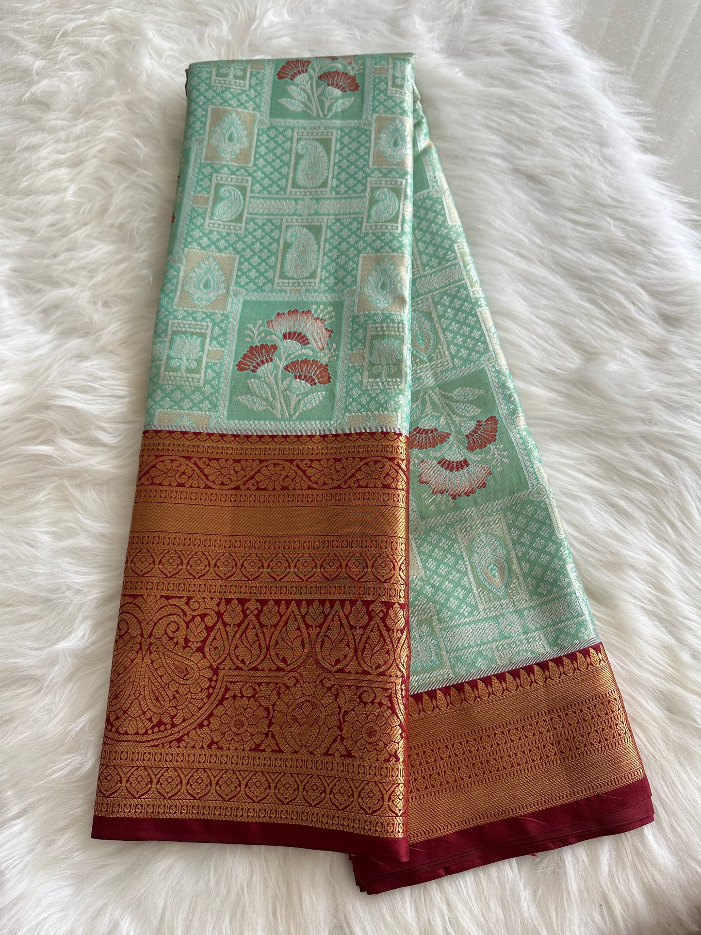 Mint Green Kanchi Tissue Pattu