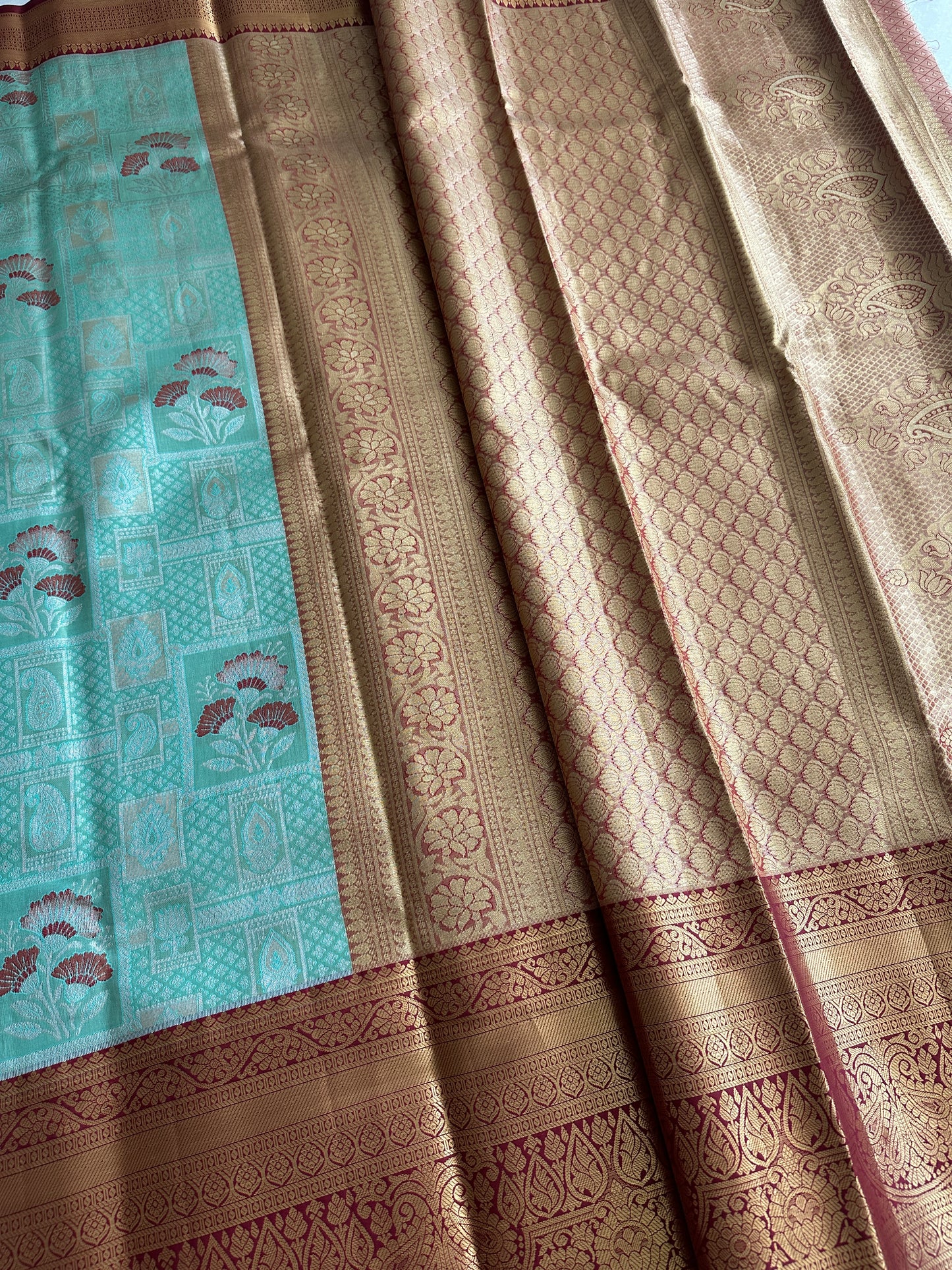 Mint Green Kanchi Tissue Pattu