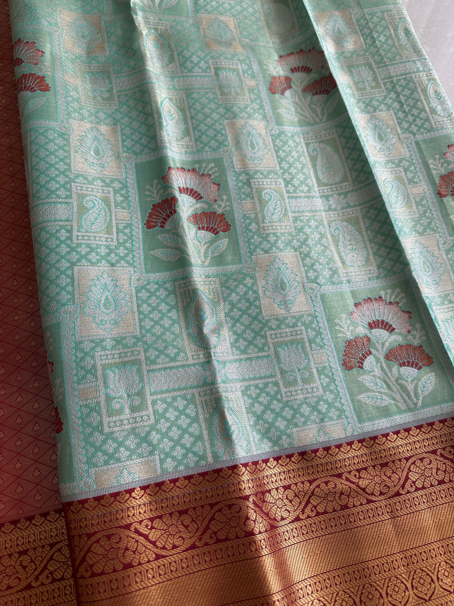 Mint Green Kanchi Tissue Pattu