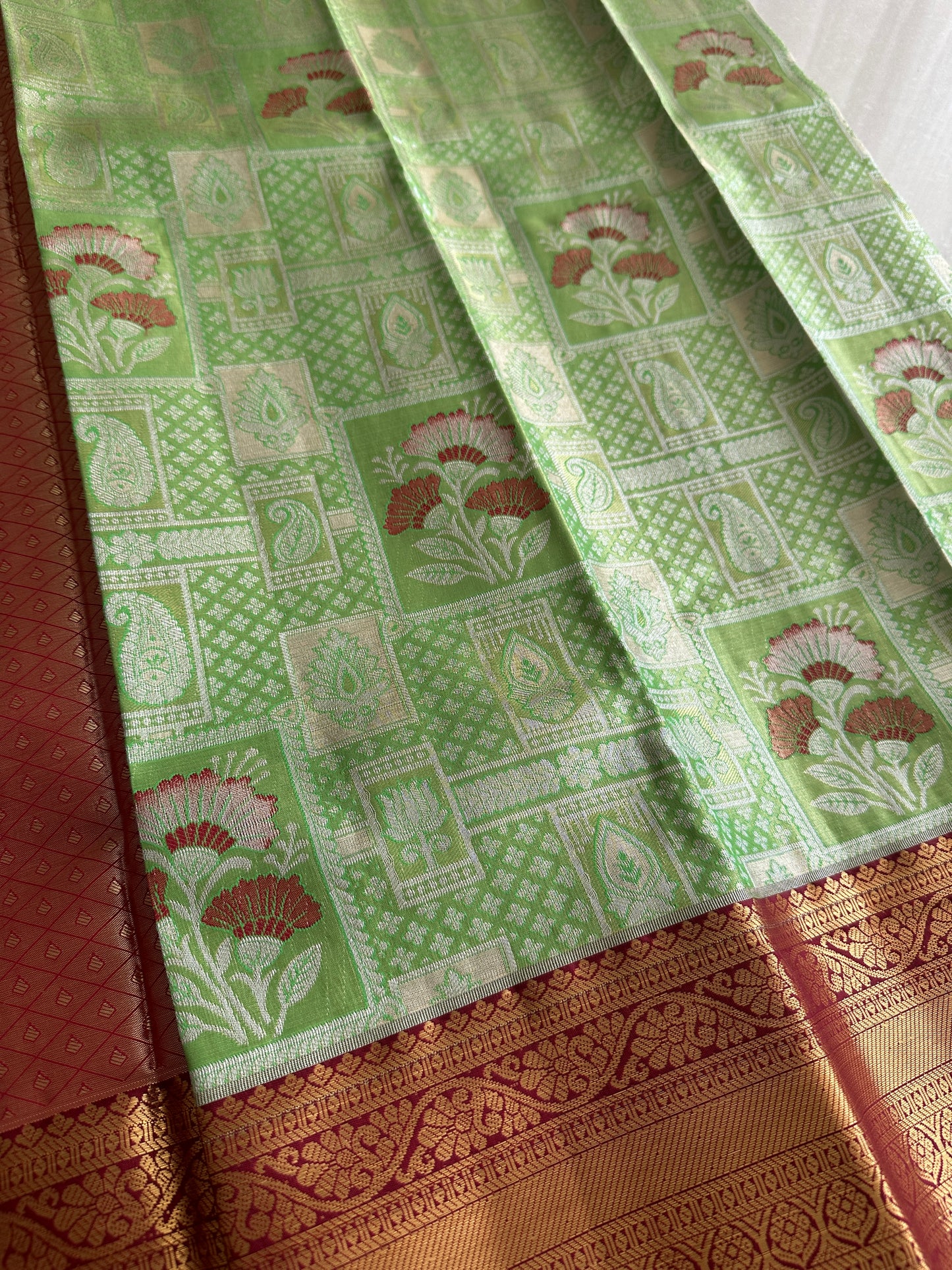 Limerick Green Kanchi Tissue Pattu