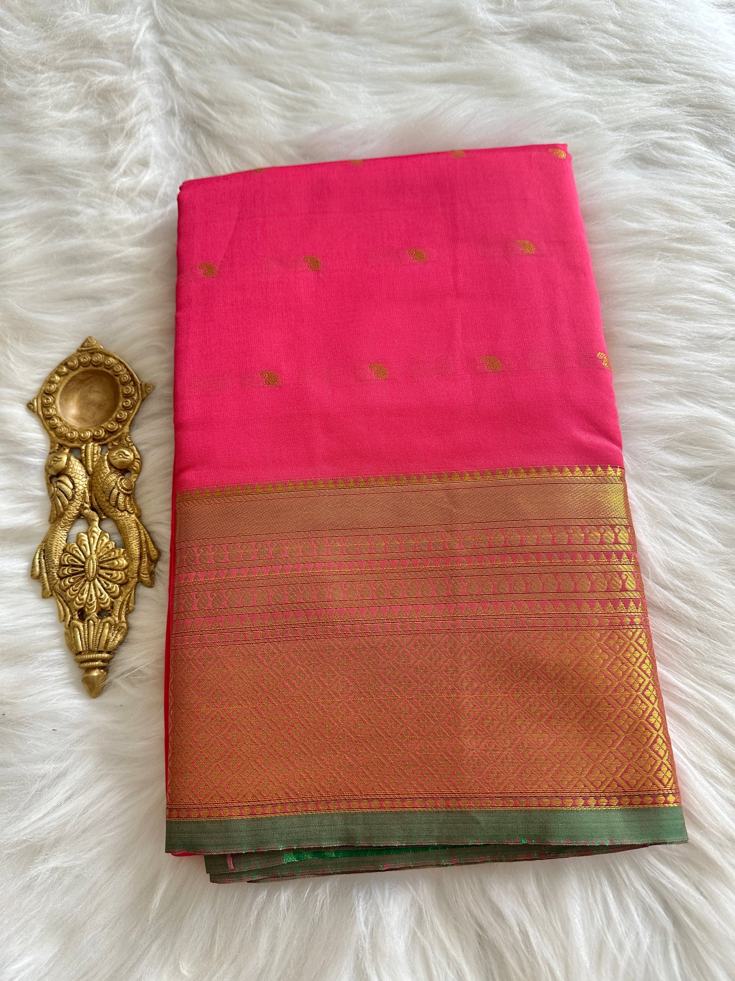 Peachy Pink Soft Silk Saree