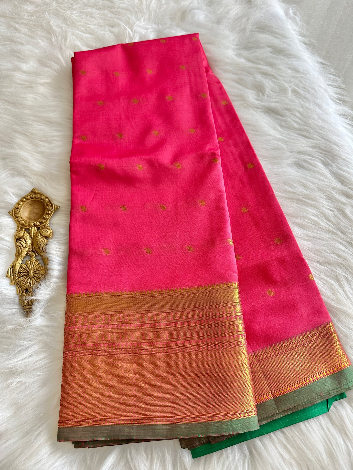 Peachy Pink Soft Silk Saree
