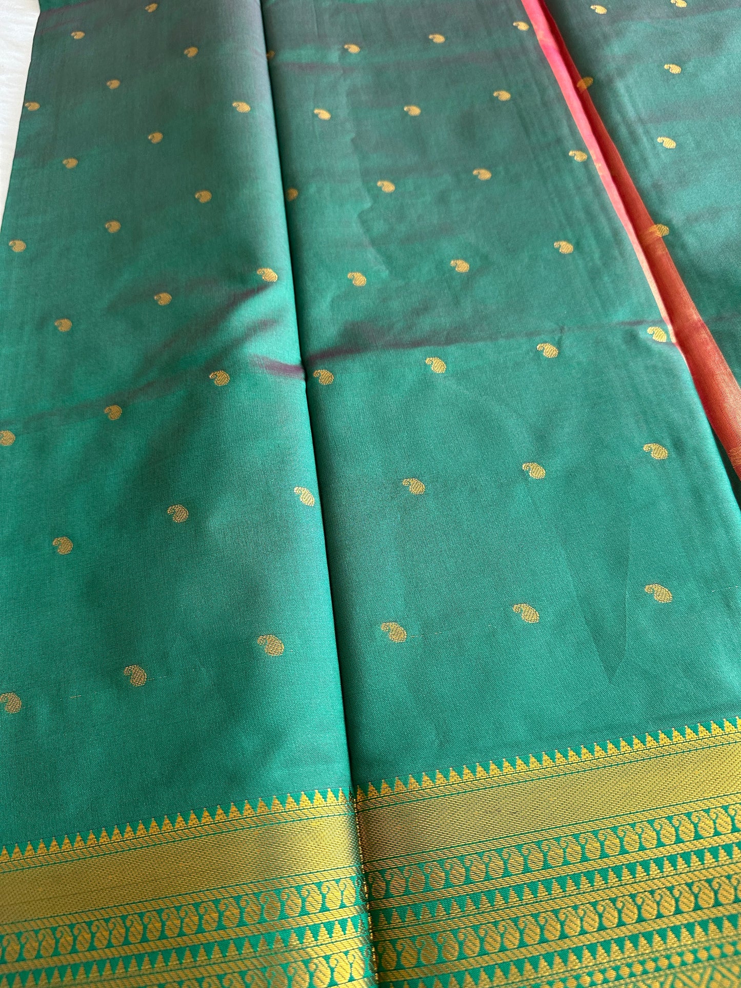 Peachy Pink Soft Silk Saree