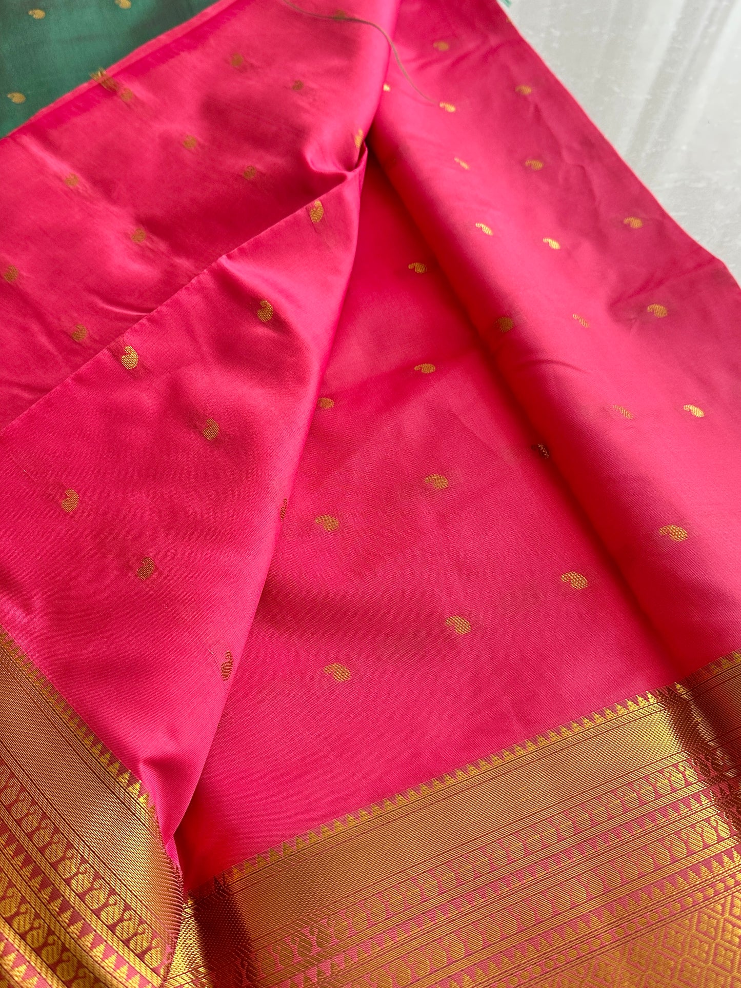 Peachy Pink Soft Silk Saree