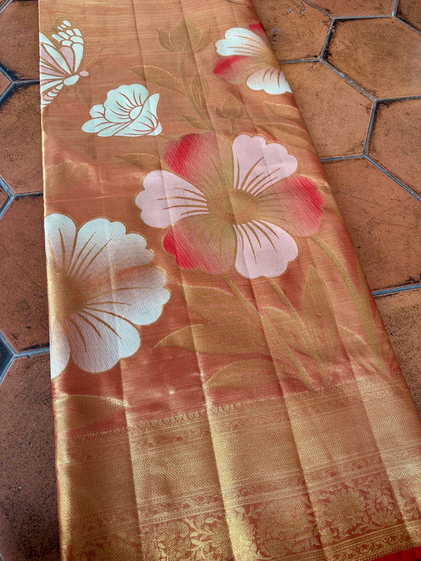 Self Embroidered Semi Kanchi Pattu