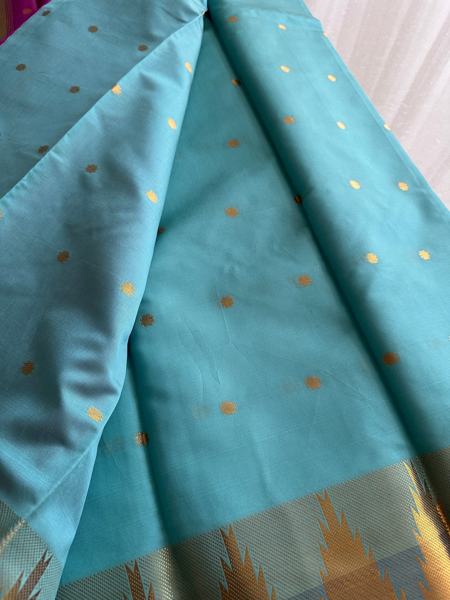 Sky Blue Small Butta Soft Silk Saree