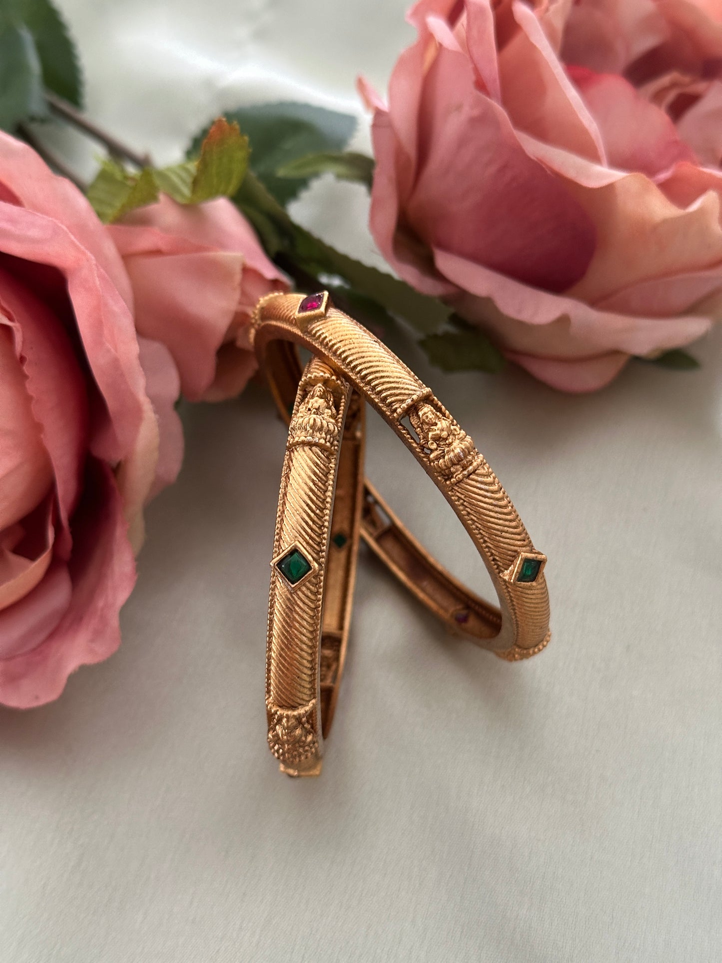 Devika Matte Gold Bangles(Set of 2)