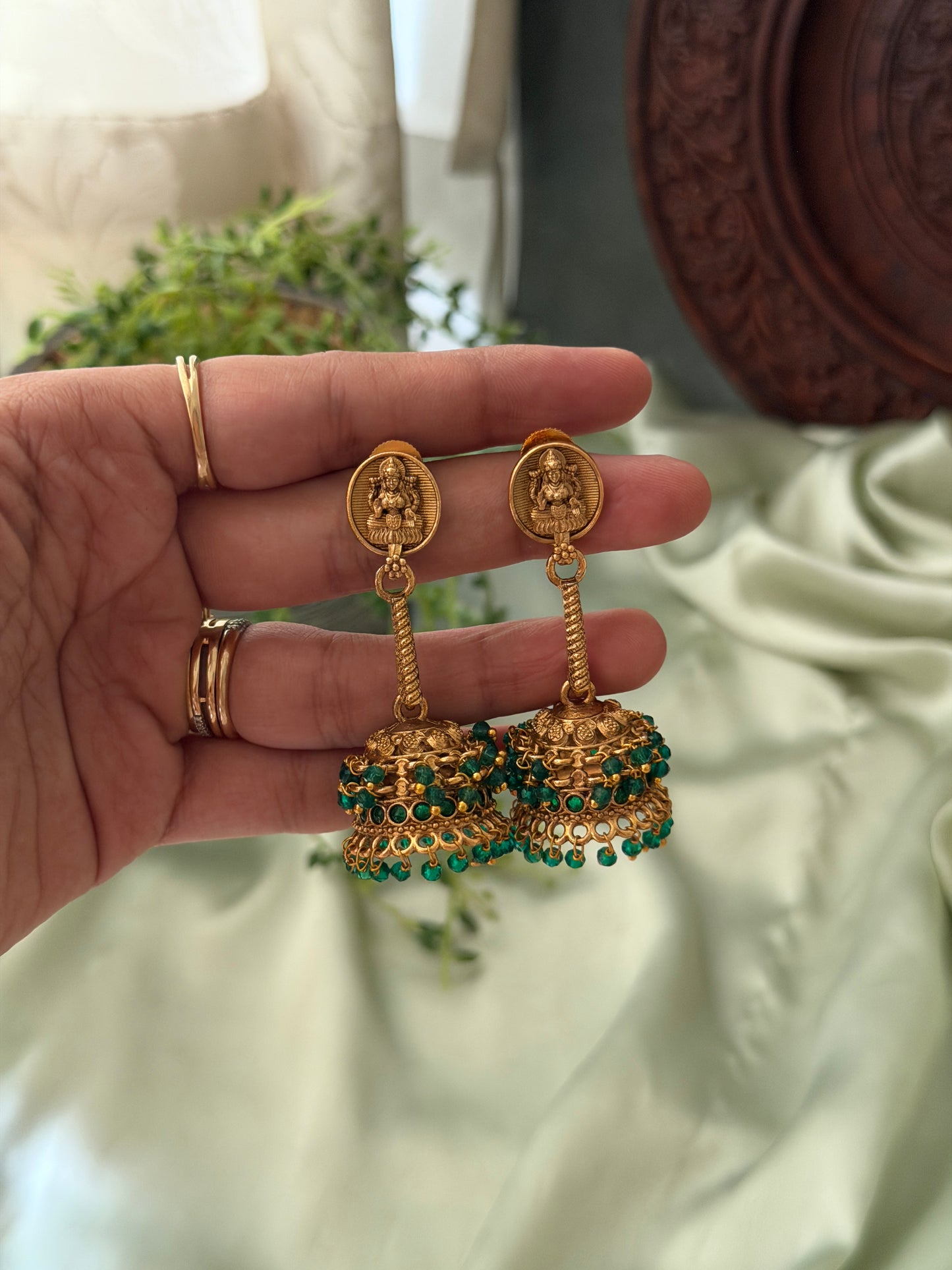 Coloured Umbrella Jhumkas(with Idol)