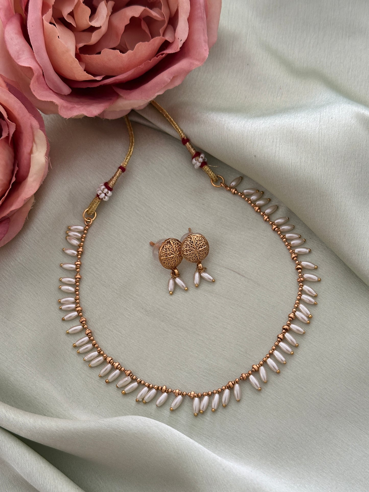 Charu Rice Pearl Chain set