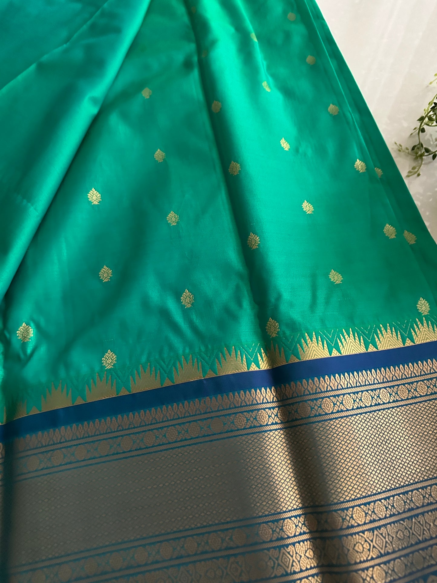 Peacock Blue Semi Kanchivaram Pattu v2.0