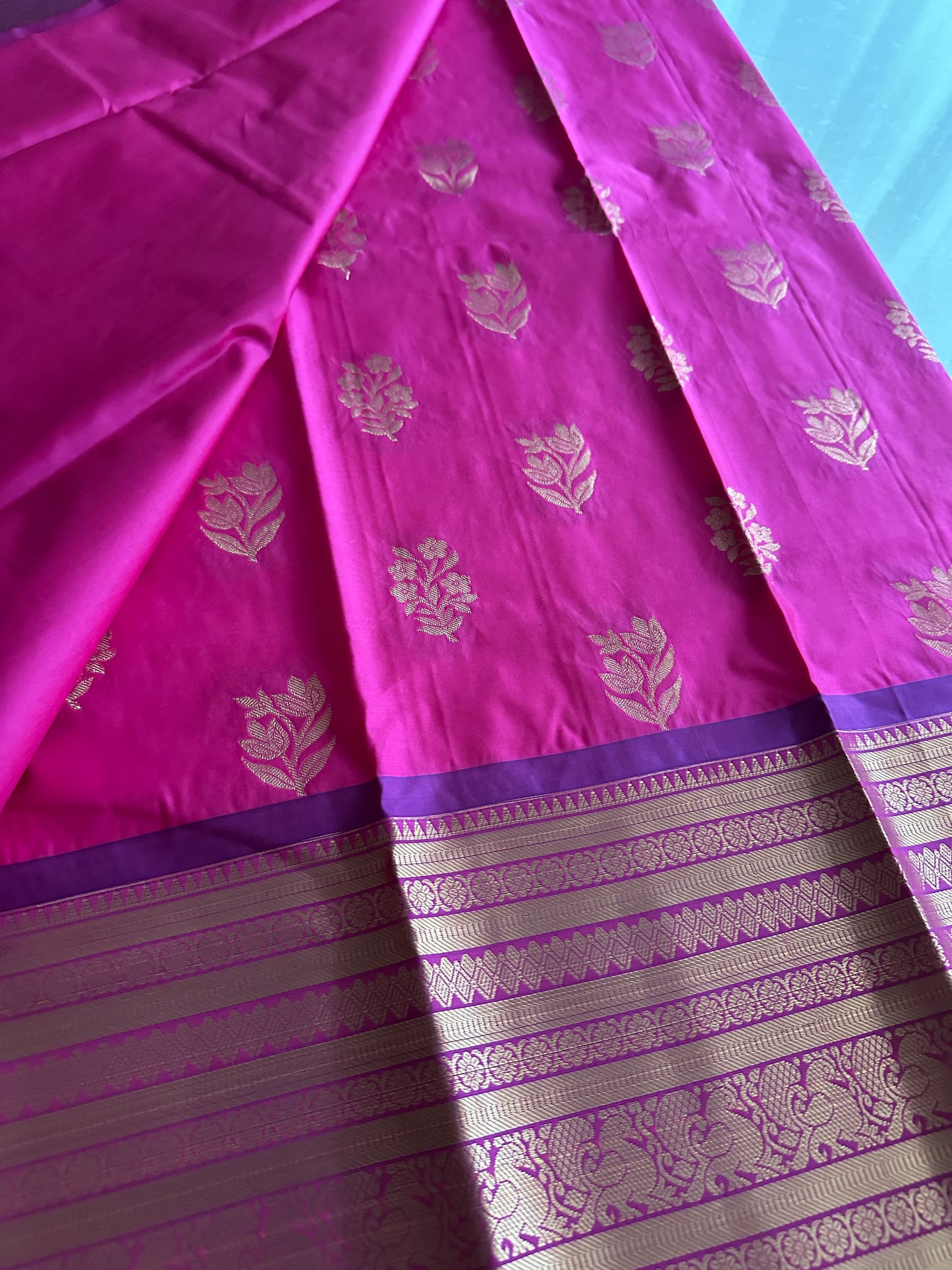 Rani Pink Semi Kanchivaram Pattu