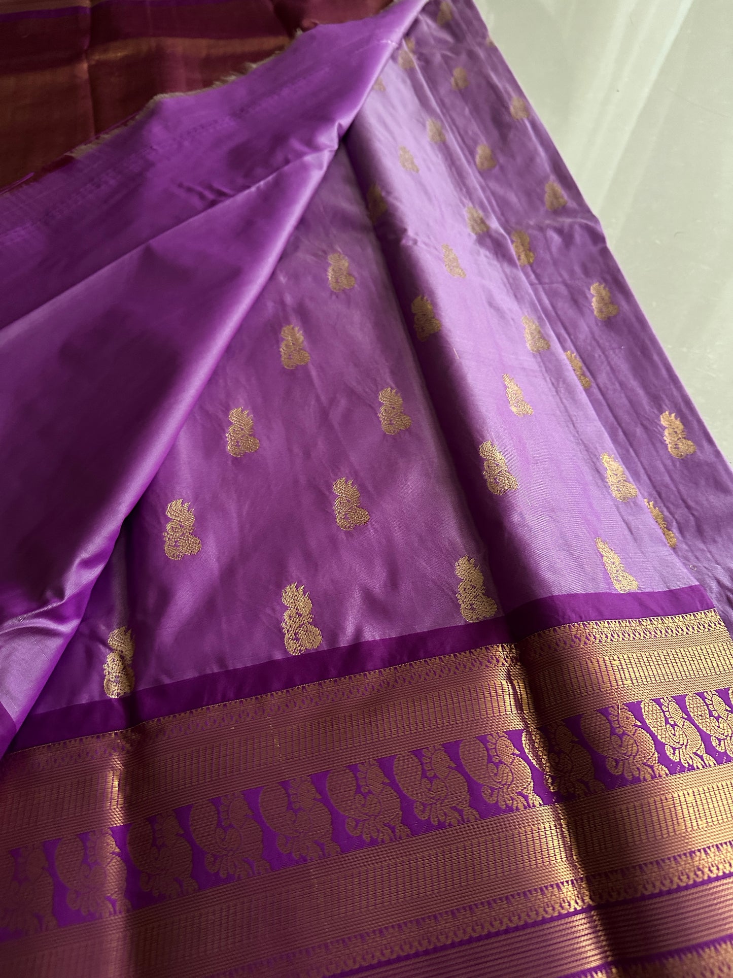 Amethyst Lavender Semi Kanchivaram Pattu