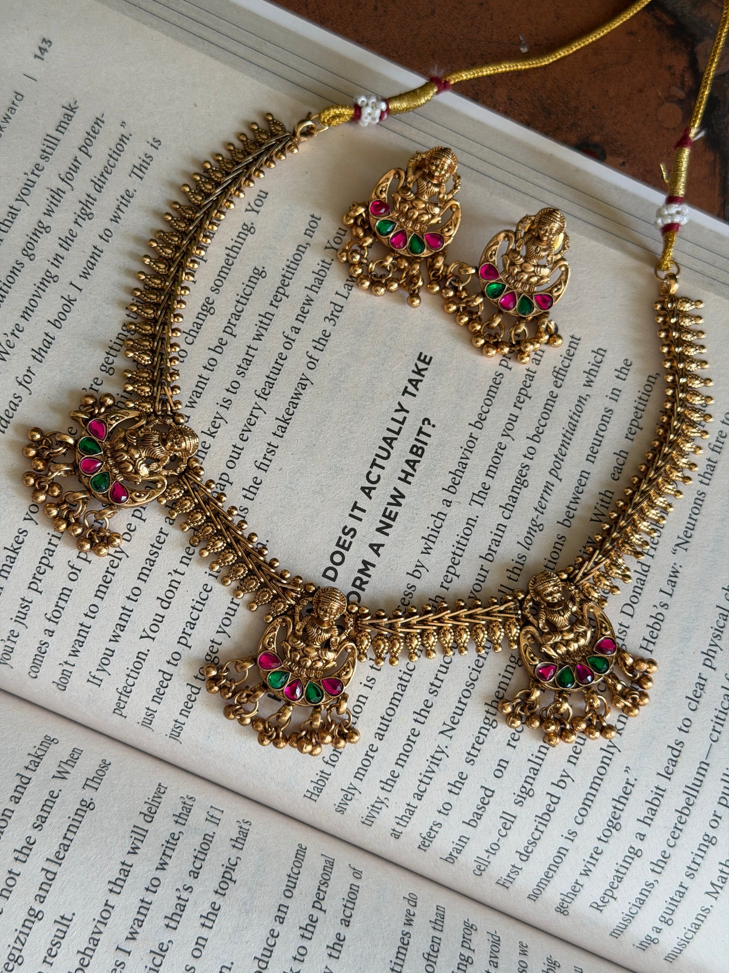 Triple Pendant Antique Necklace