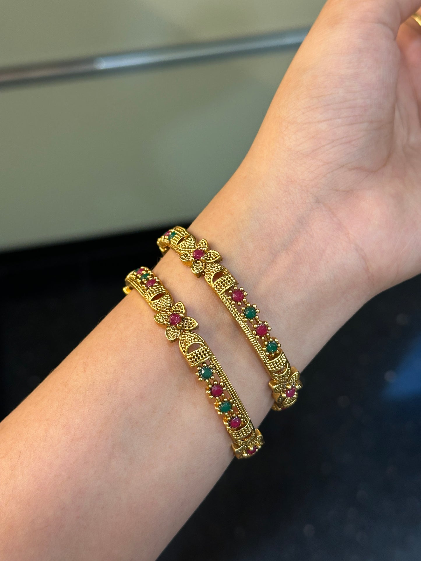 Budgeted Ruby x Emerald Bangles